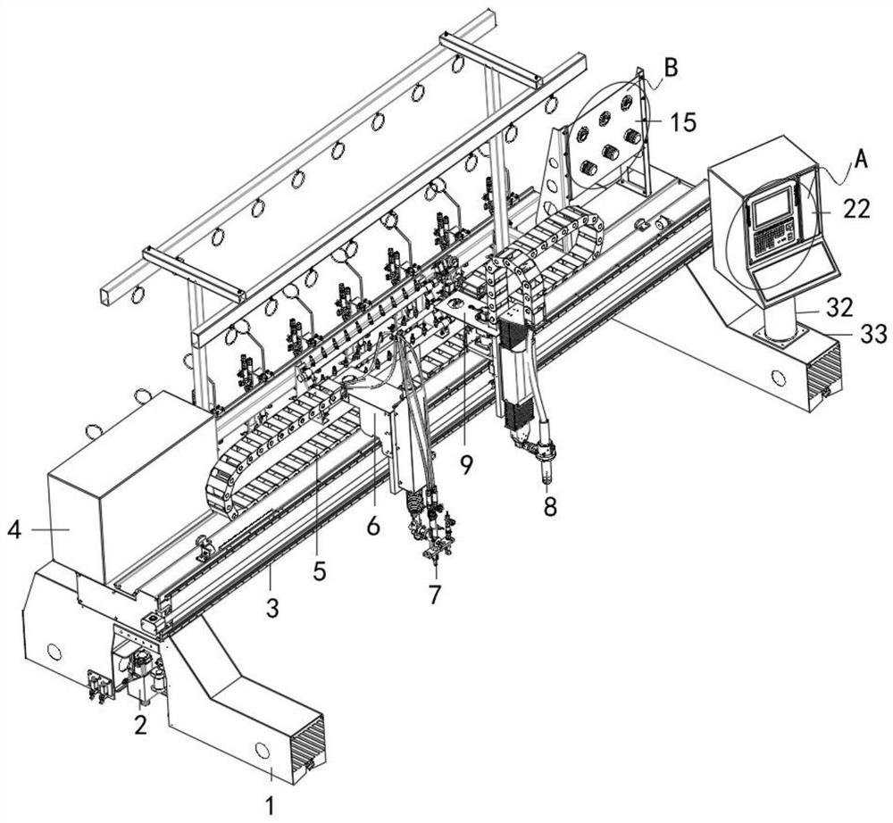 Numerical-control cutting machine tool for metal plate machining and using method