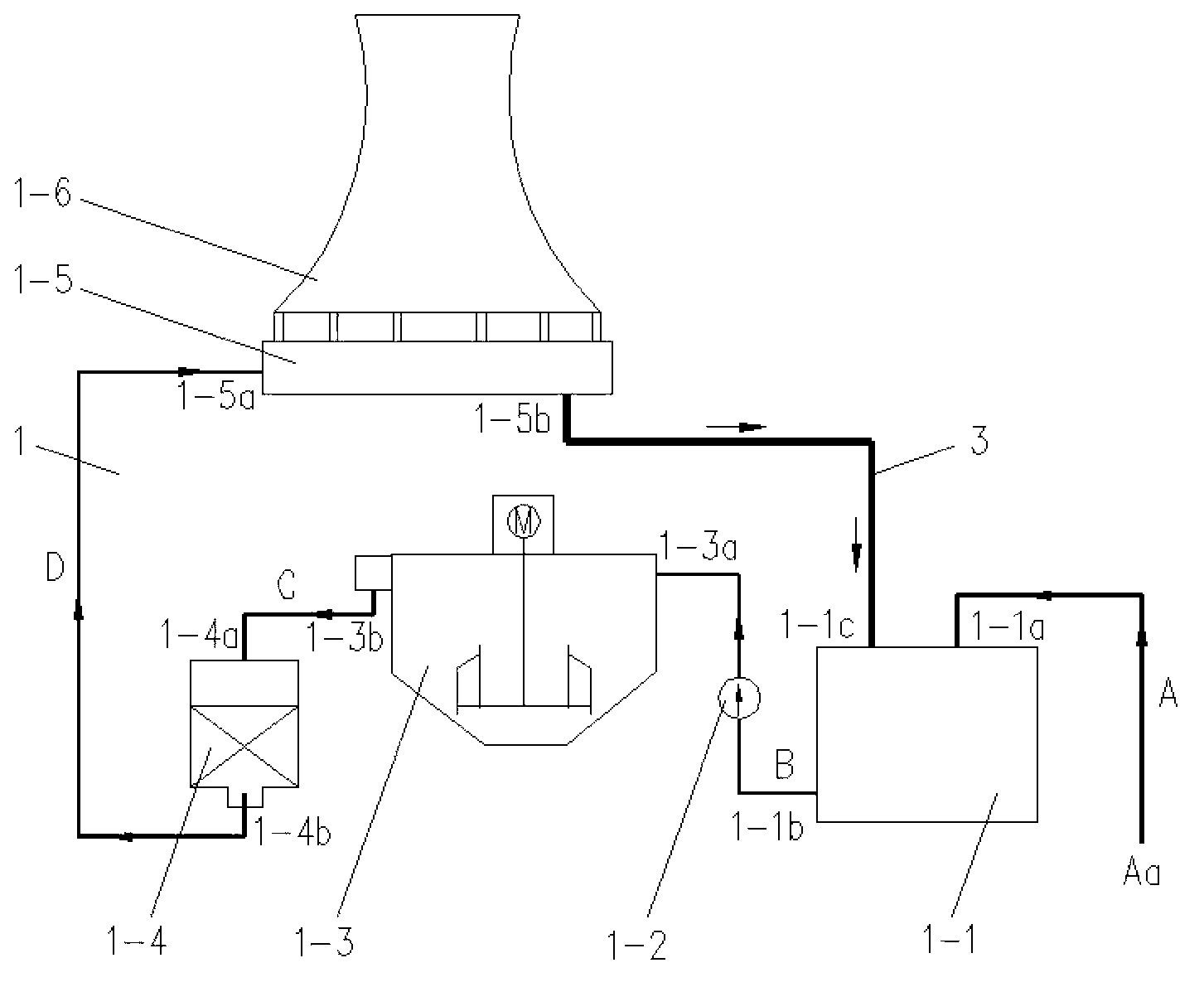 Treatment system for thermal power plant circulating water blowdown water