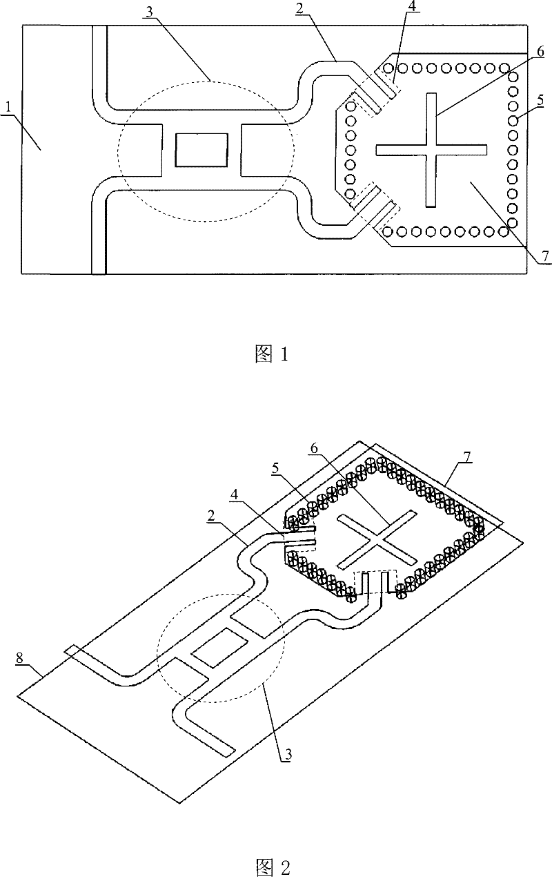 Polarization antenna for directional coupler feedback low profile back cavity round