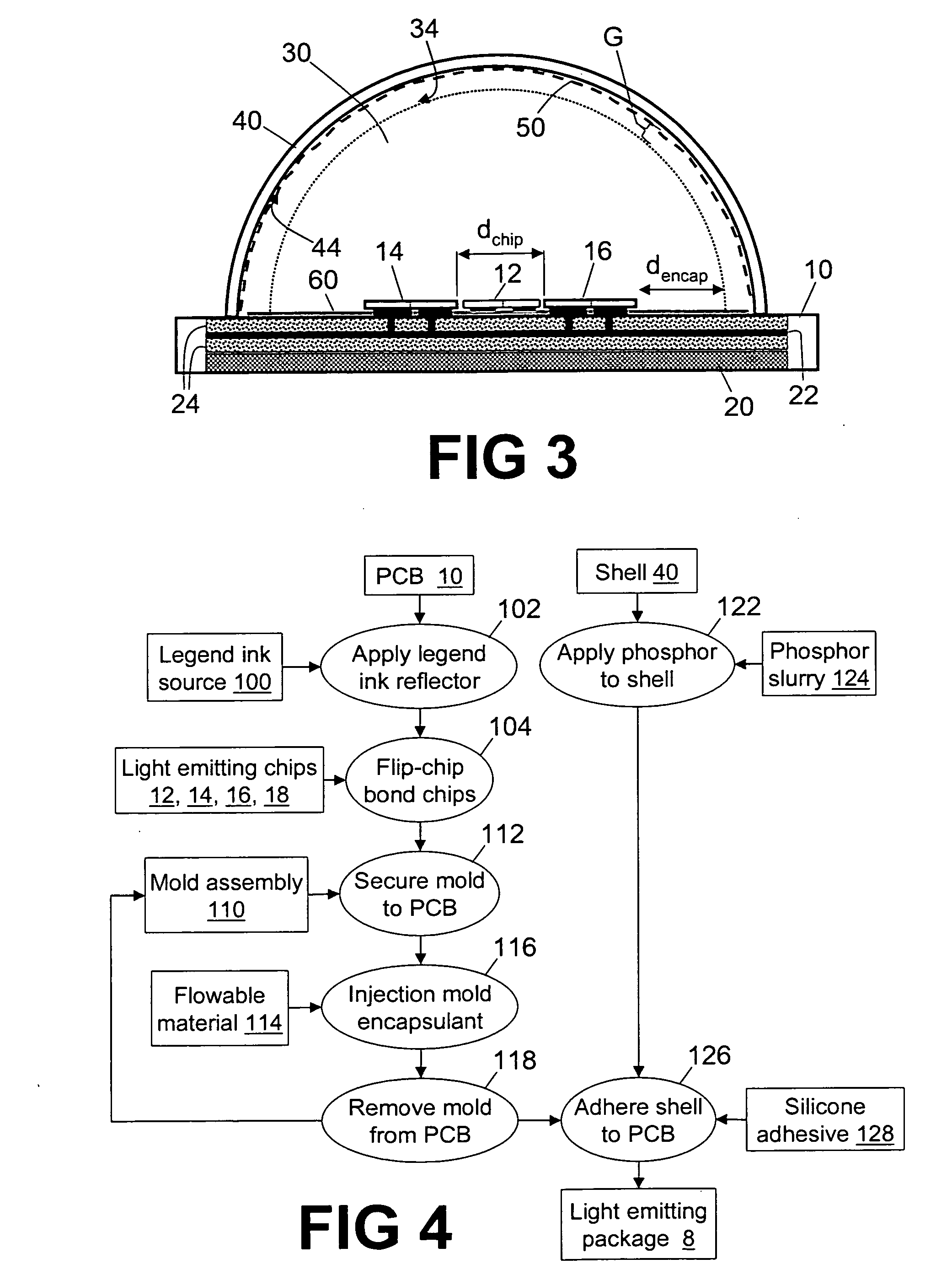 Light emitting packages and methods of making same