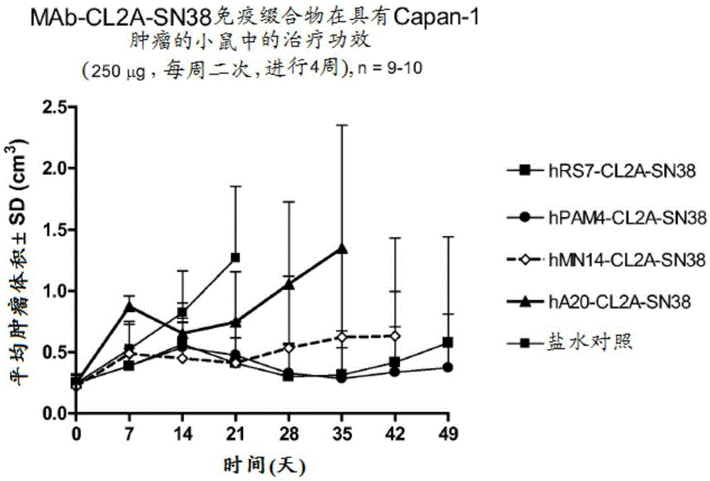 Antibody-SN-38 immunoconjugates with a CL2A linker