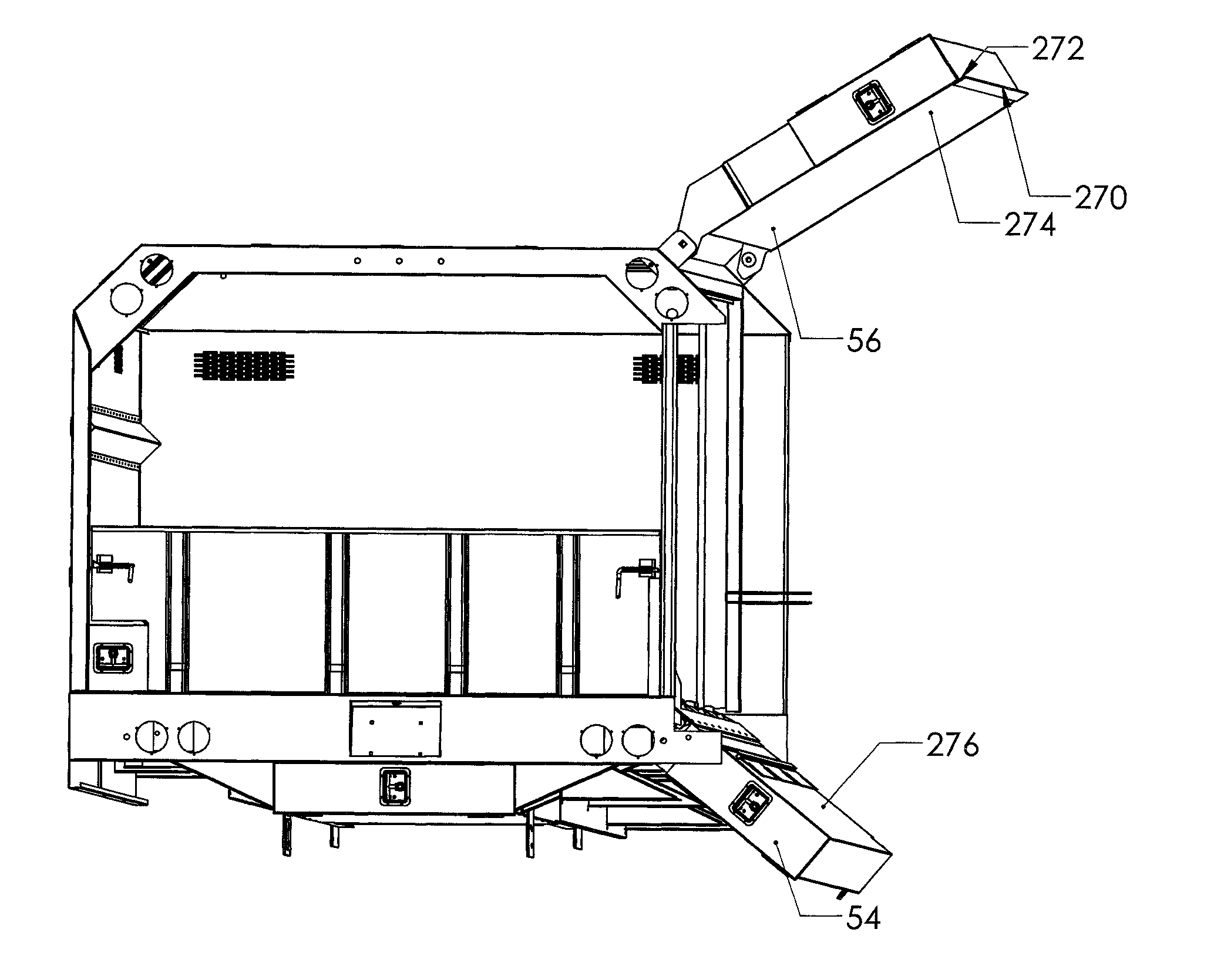 Side-discharge chipper body