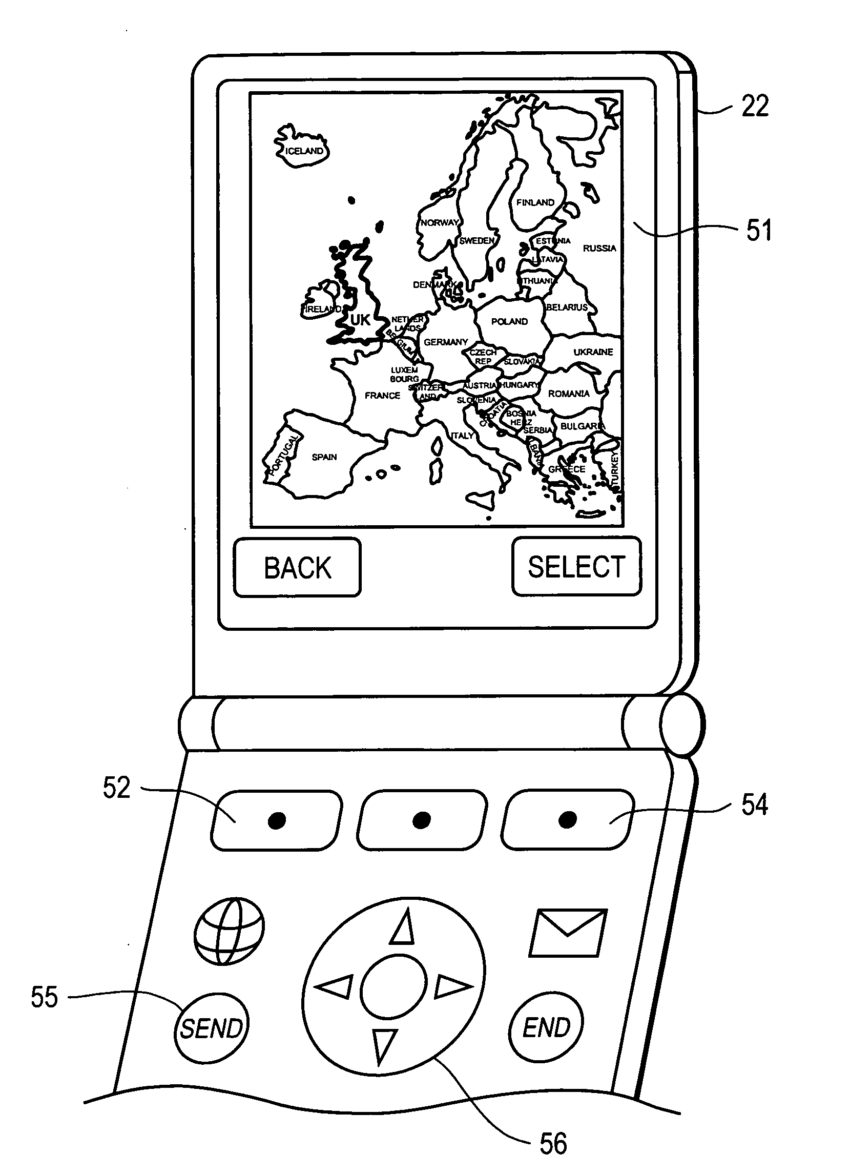 Dialing assistant that includes an interface with a geographic display
