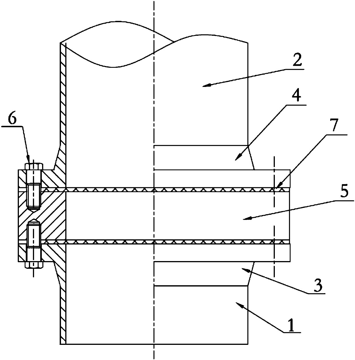 Double-face flange pipeline connection method