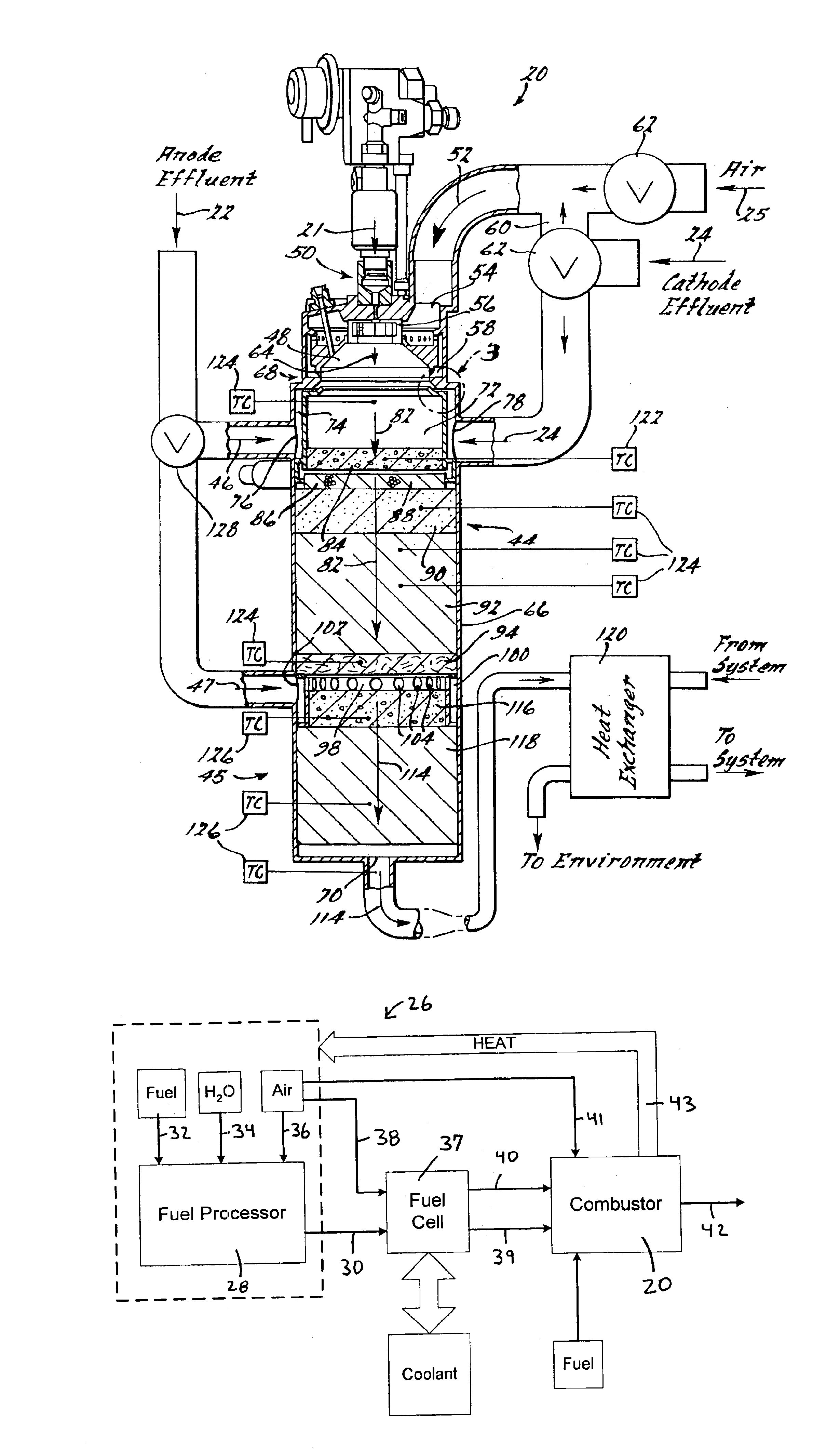 Multiple port catalytic combustion device and method of operating same