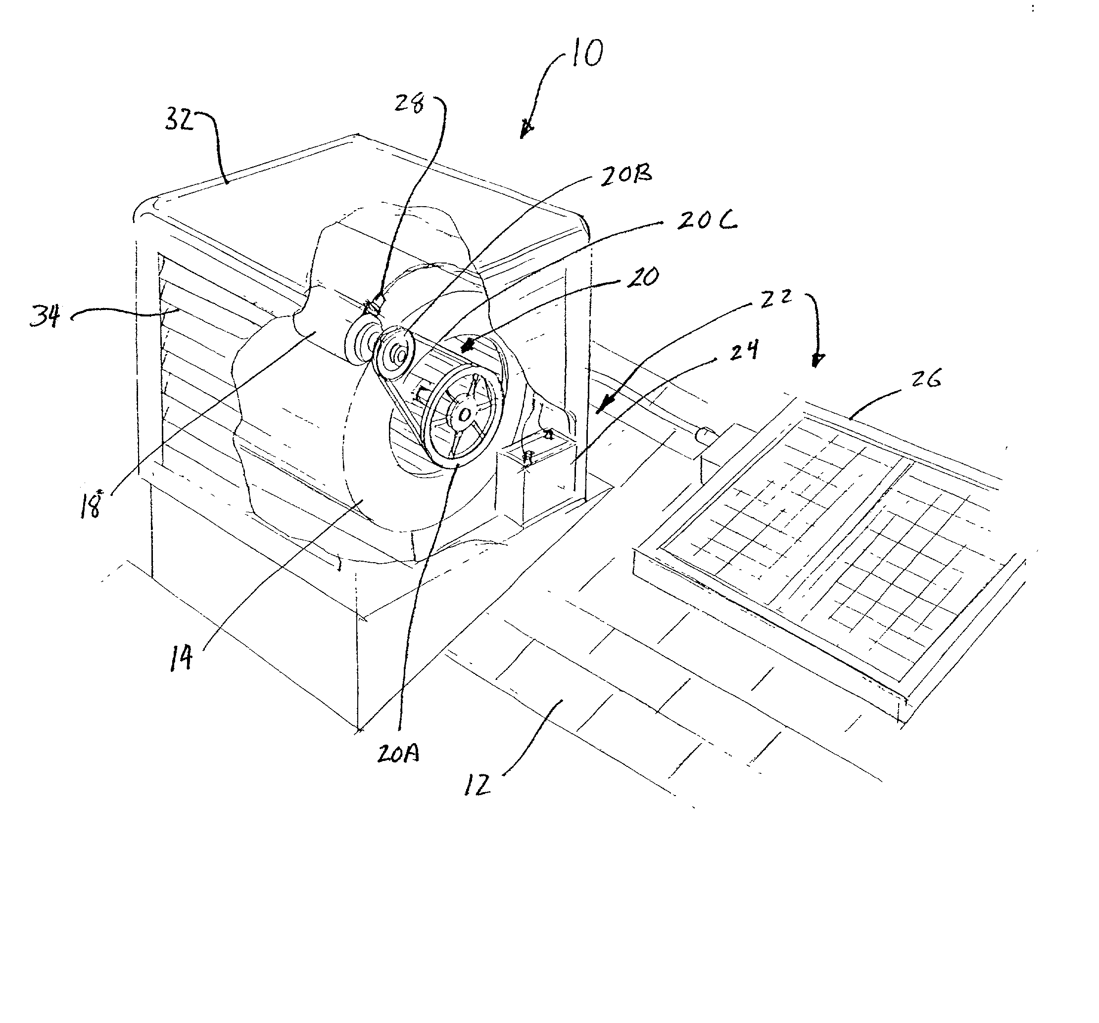 Hybrid powered evaporative cooler and method therefor