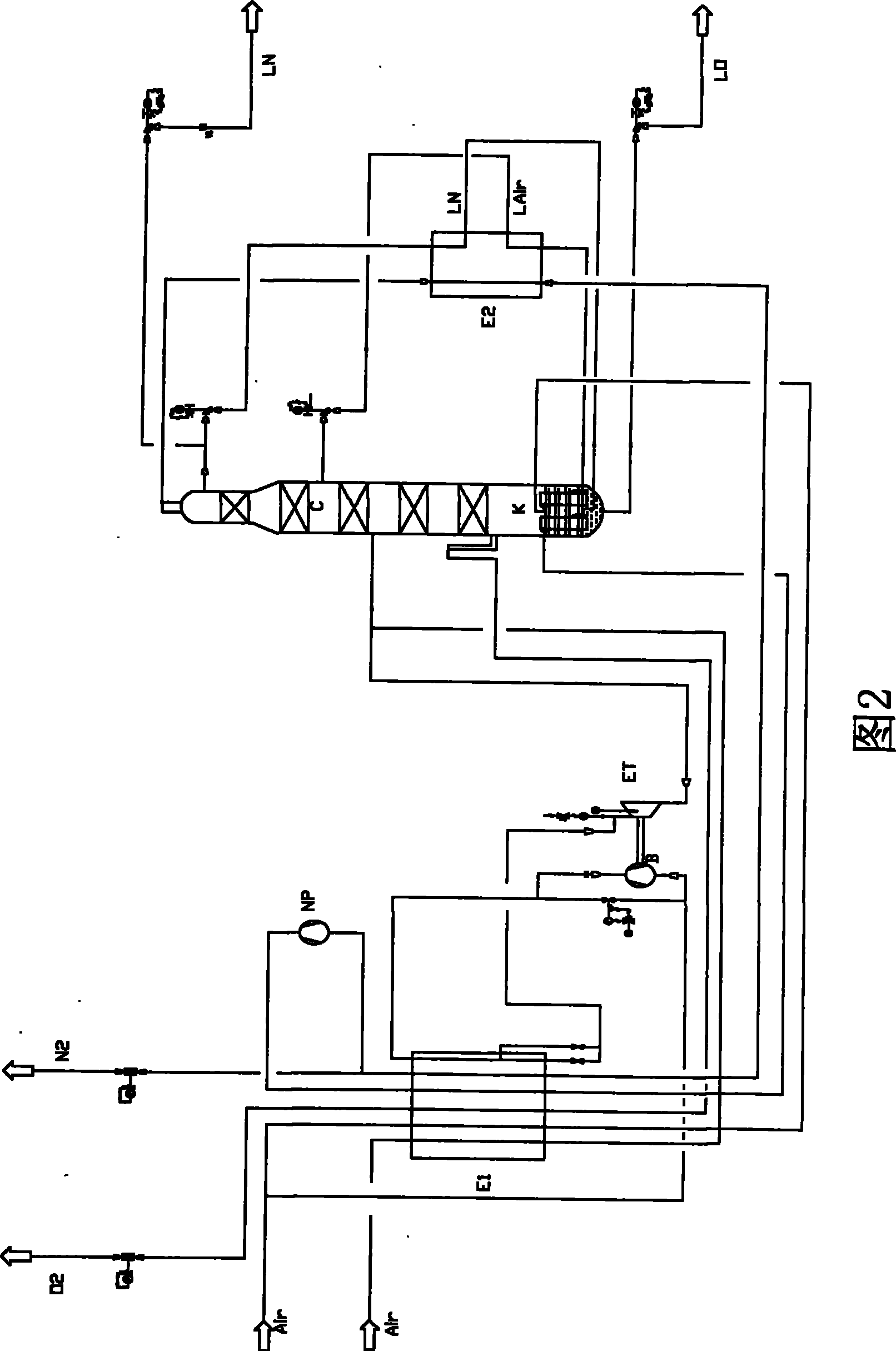 Ultra-low pressure single-column deep-cooling space division technique