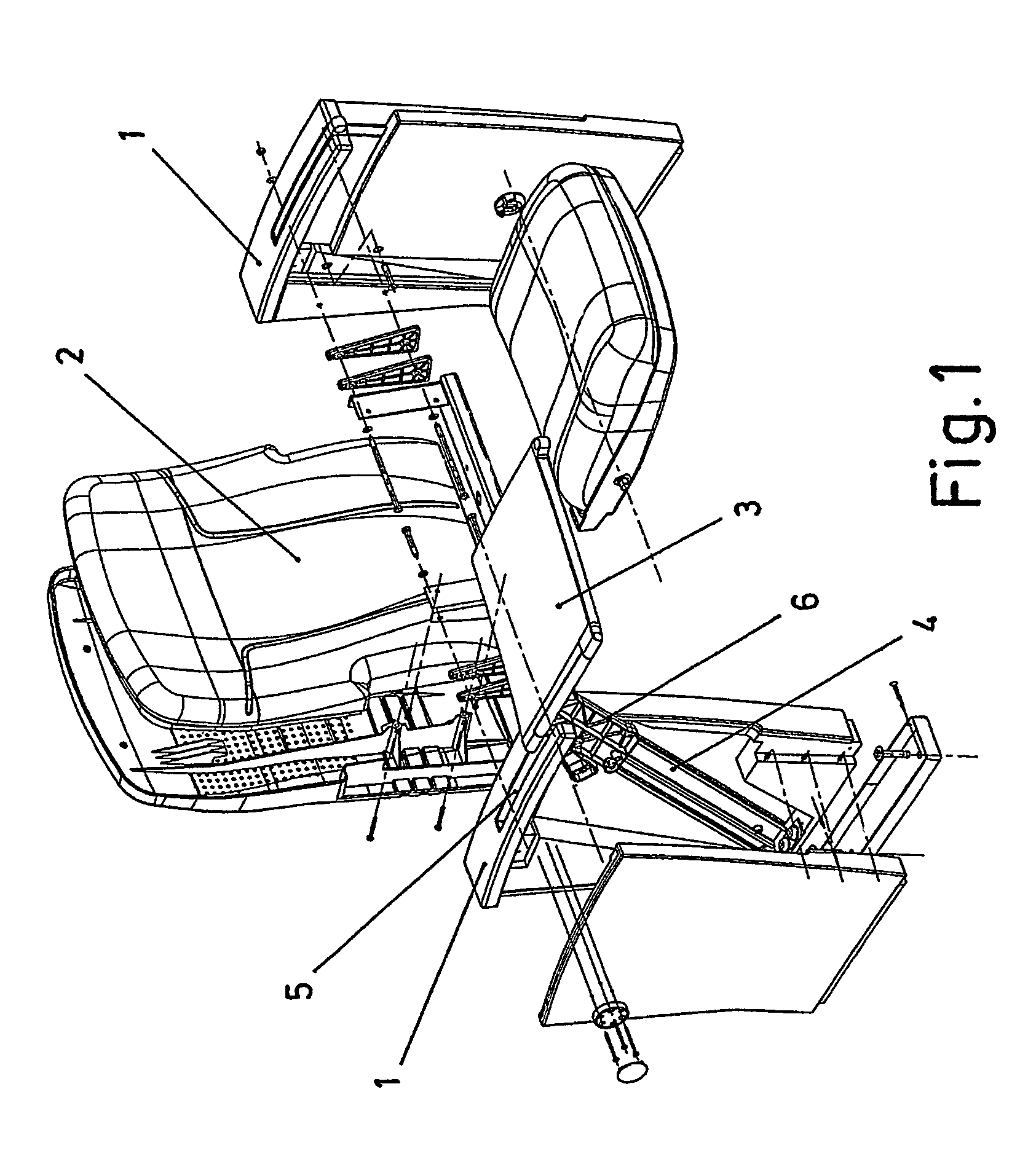 System for mounting writing tablets to armchairs
