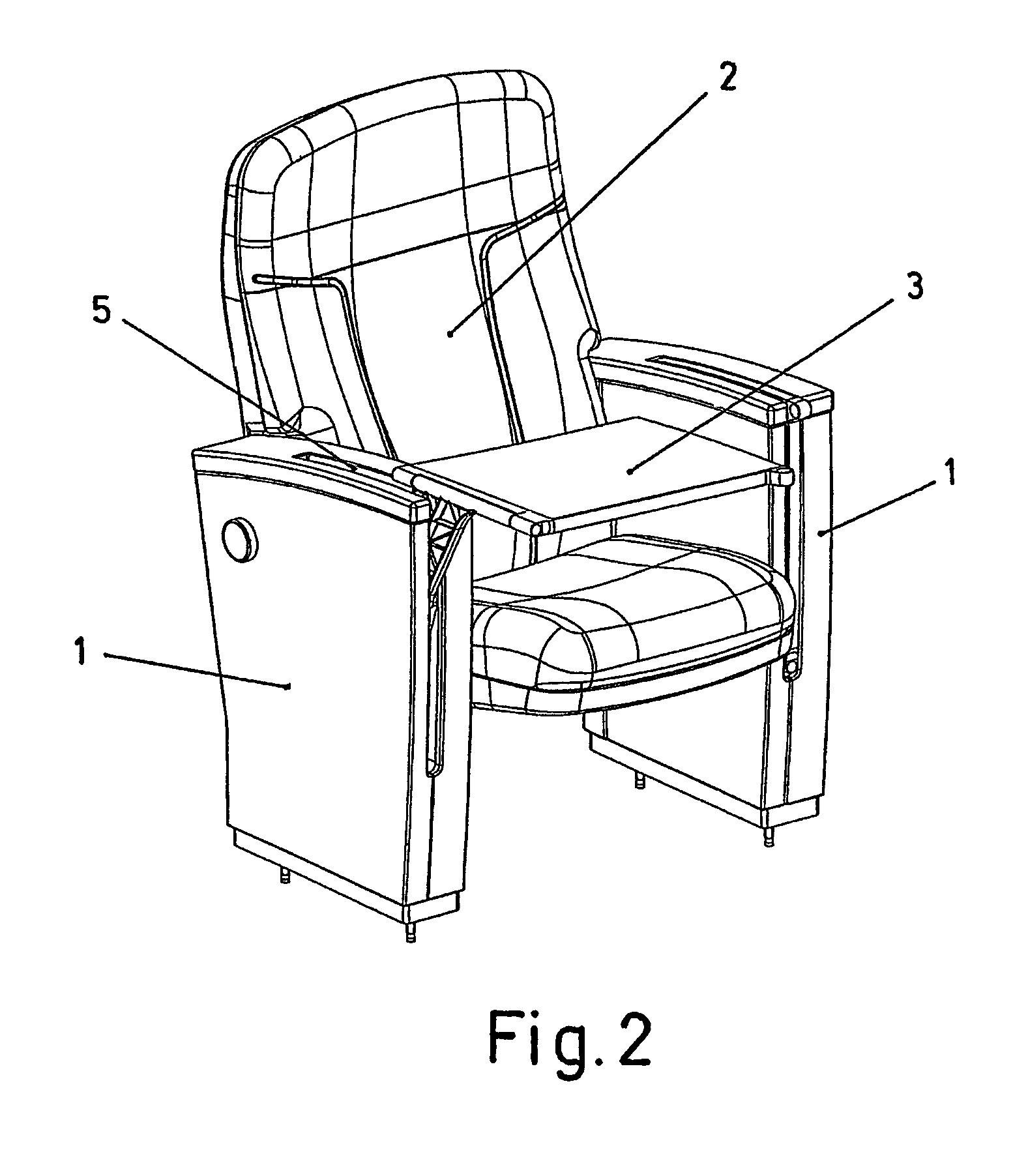 System for mounting writing tablets to armchairs