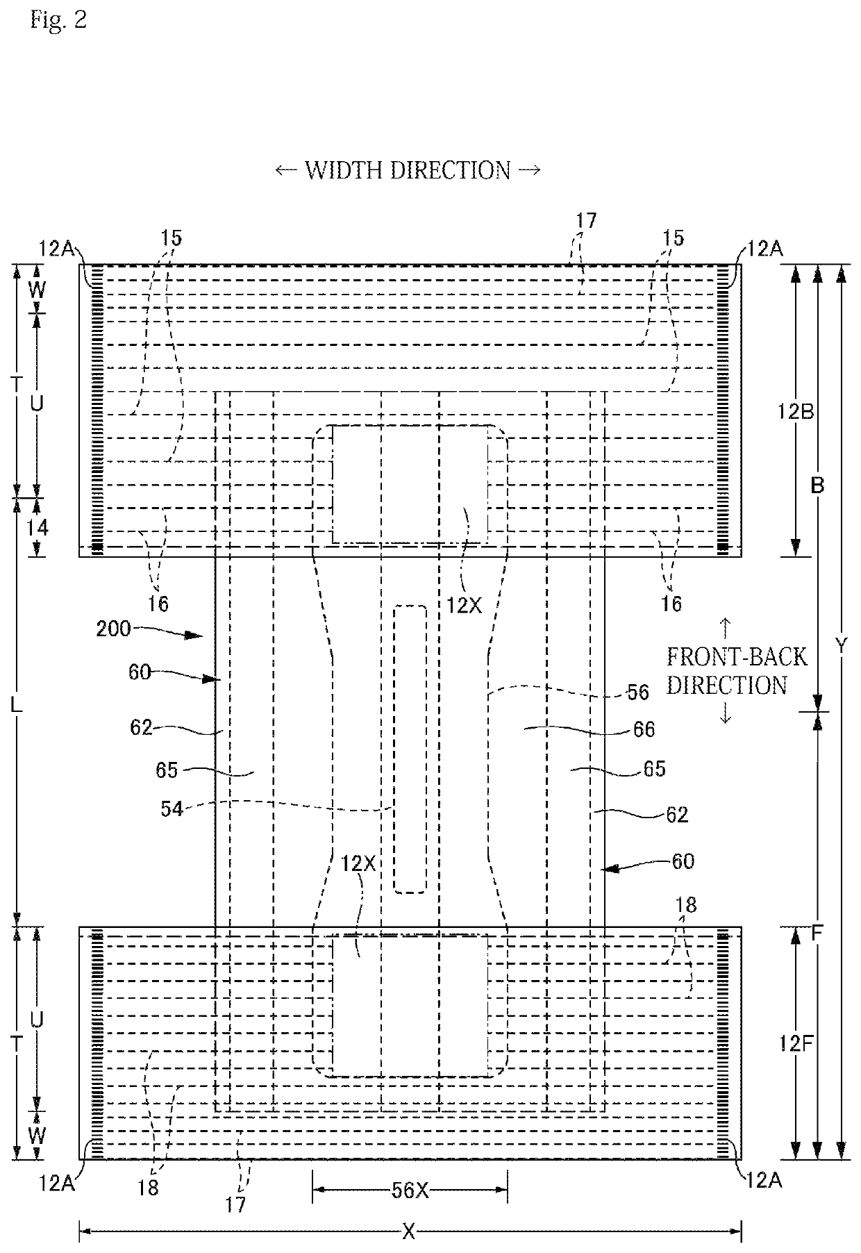 Absorbent article with improved adhesive usage and method of manufacturing same