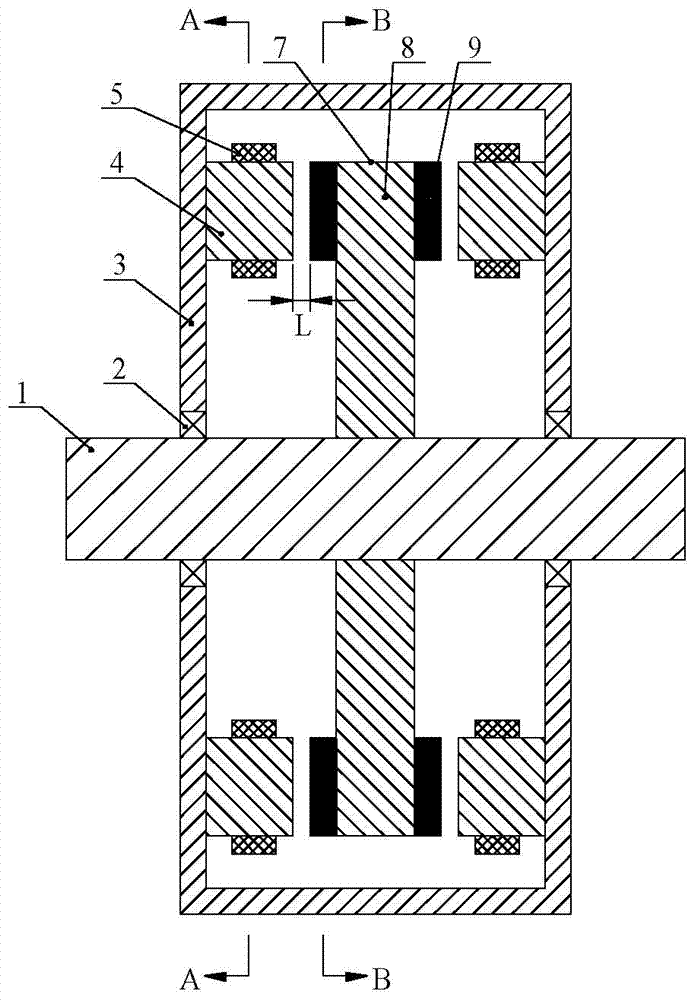 Modularization disc multi-phase permanent magnet synchronous motor based on single-layer and double-layer mixed windings