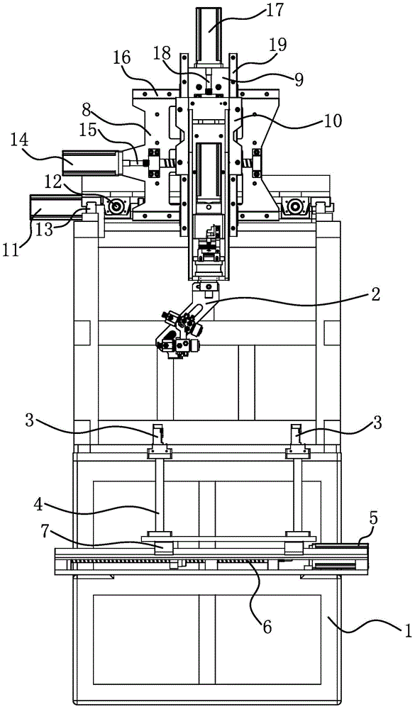 Full-automatic upper surface glue spraying machine and control strategy thereof