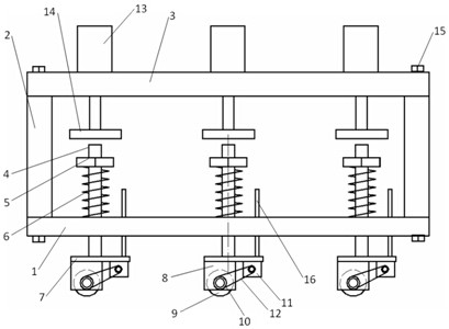 Straight pushing and pressing structure of wire drawing rollers