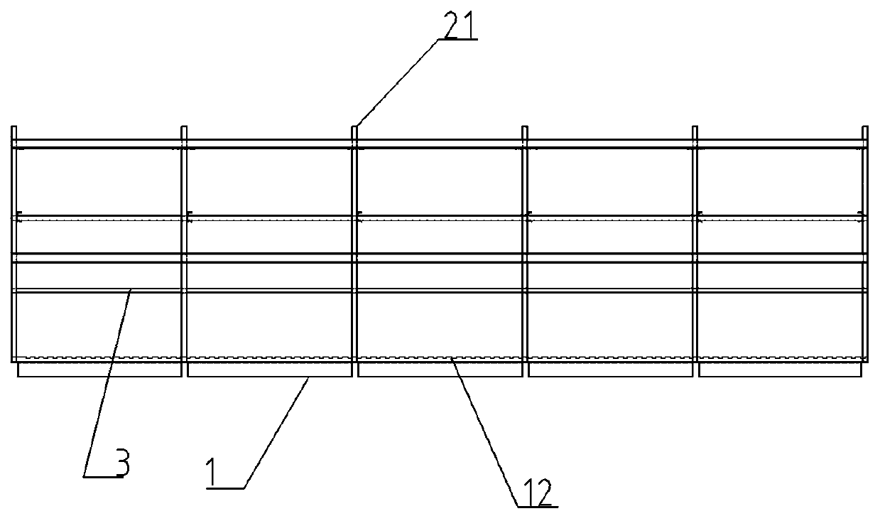 Cast-in-place box girder bottom web steel bar segmented prefabricated binding mold and binding method