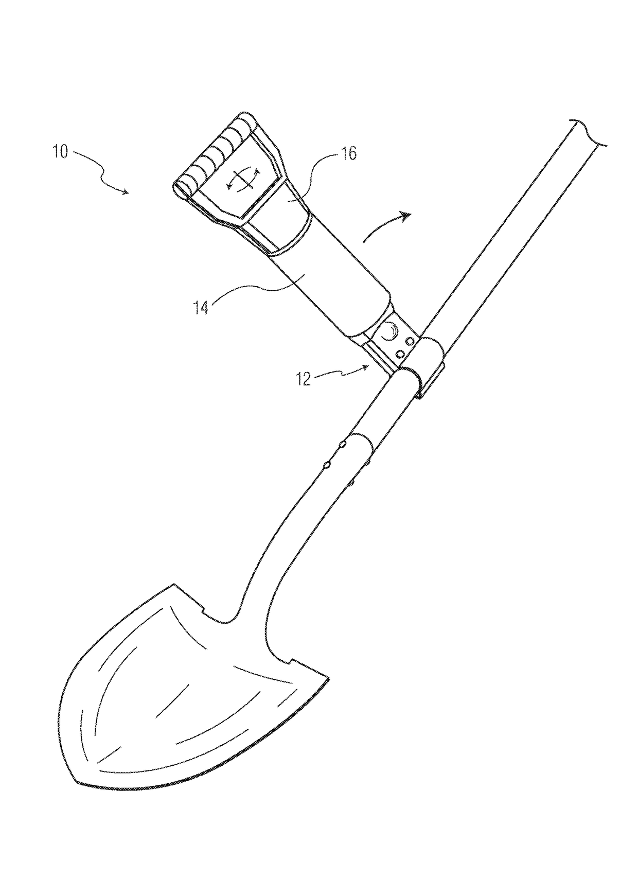 Auxiliary handle attachment for a material-moving tool
