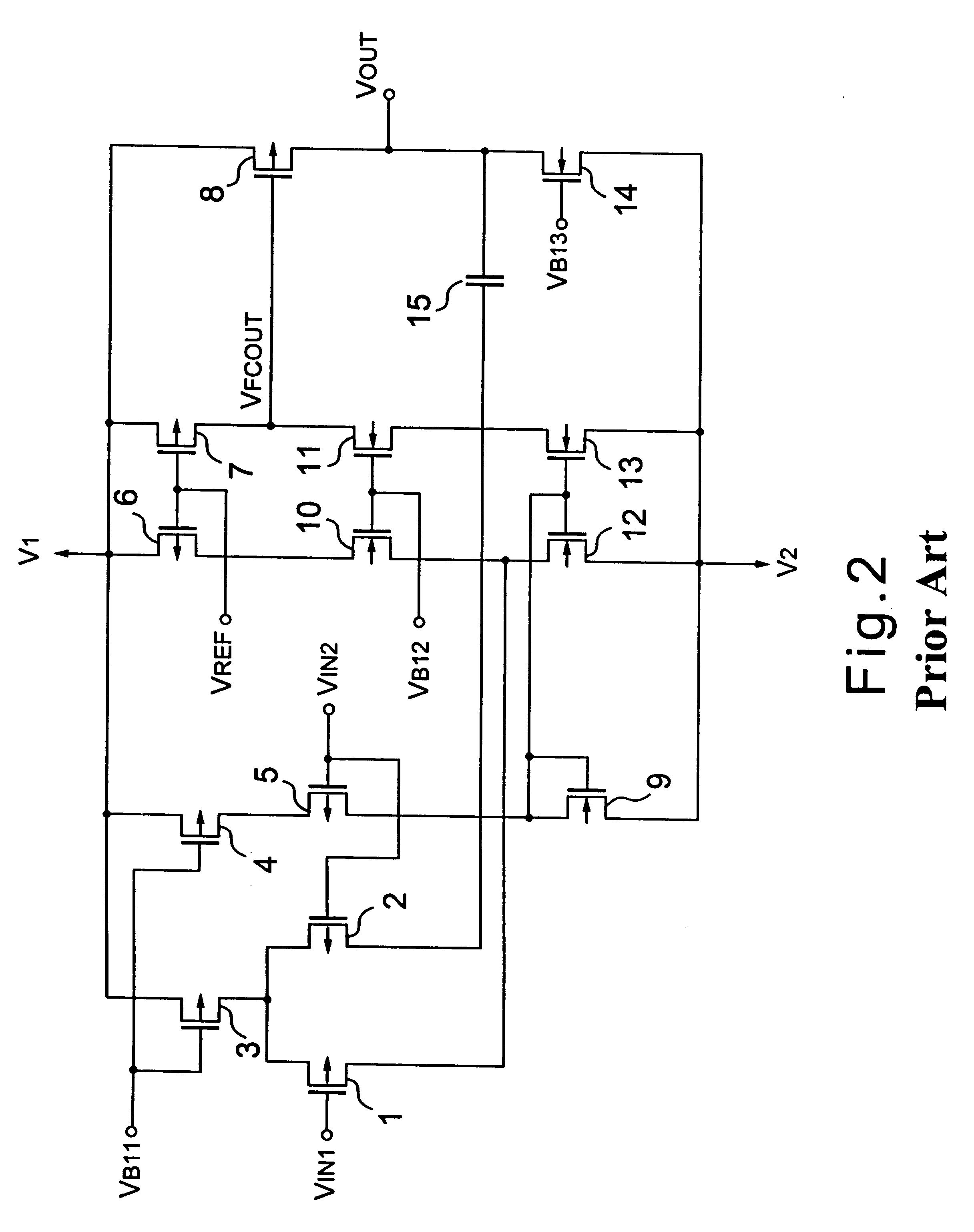 Operational amplifier circuit including folded cascode circuit