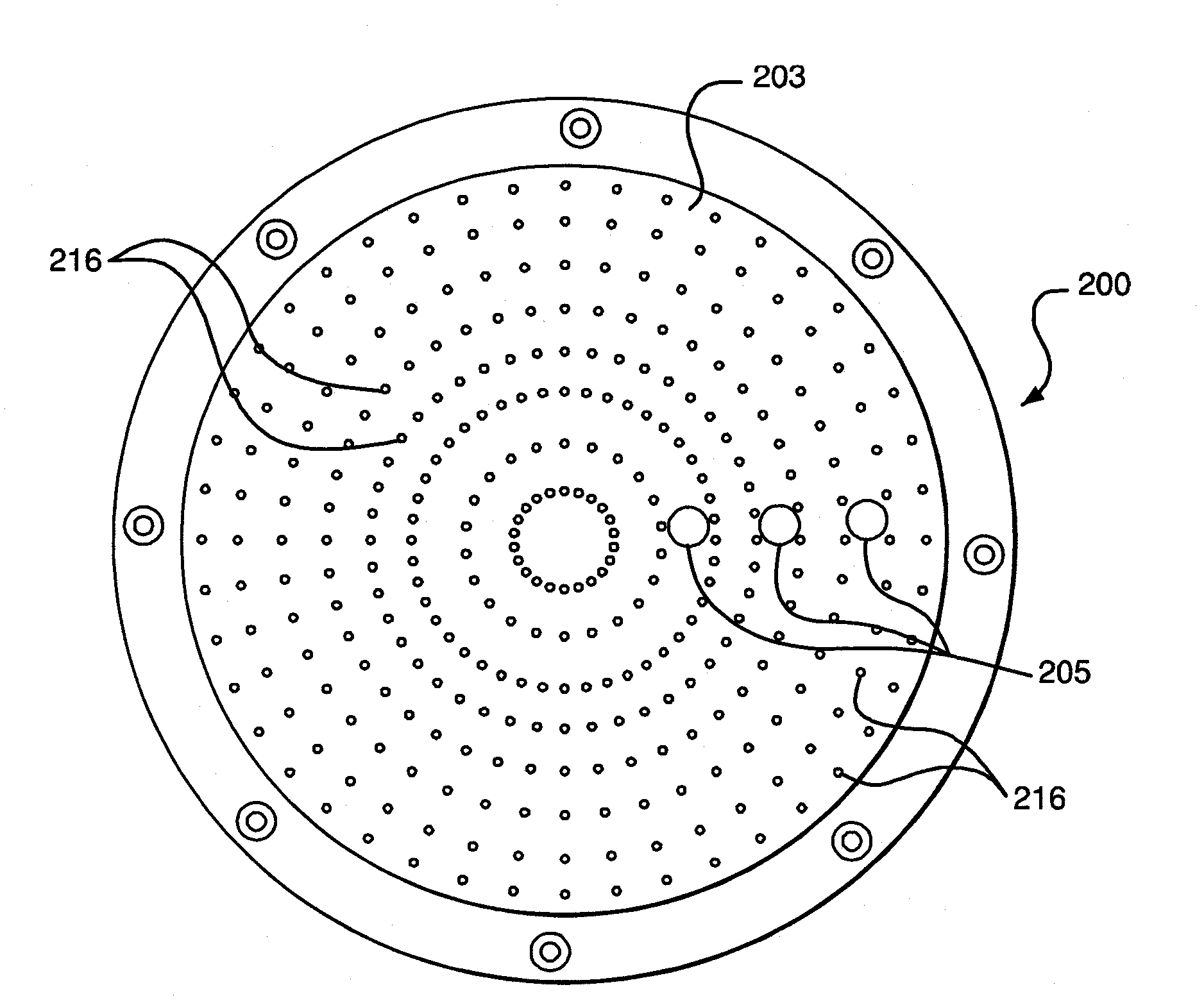 Rapid thermal processing chamber with shower head