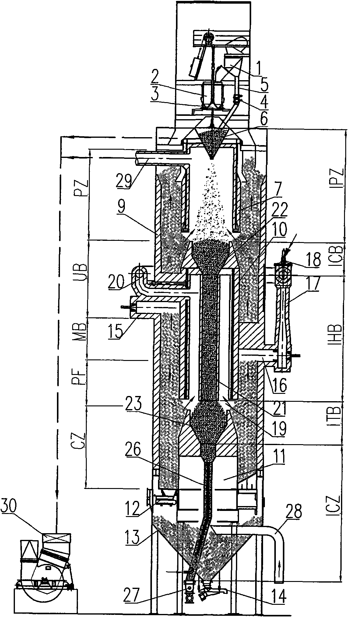 Three-cylinder concentric shaft kiln