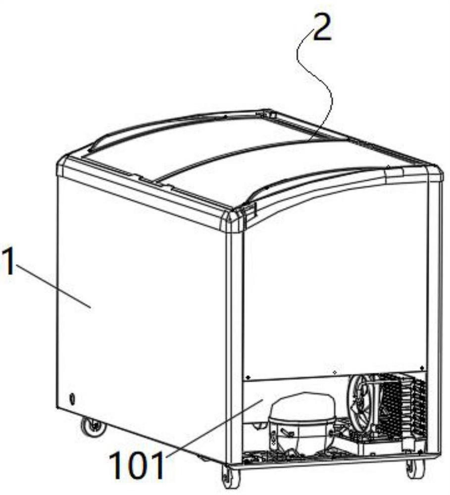 Air-cooled horizontal anti-condensation display cabinet