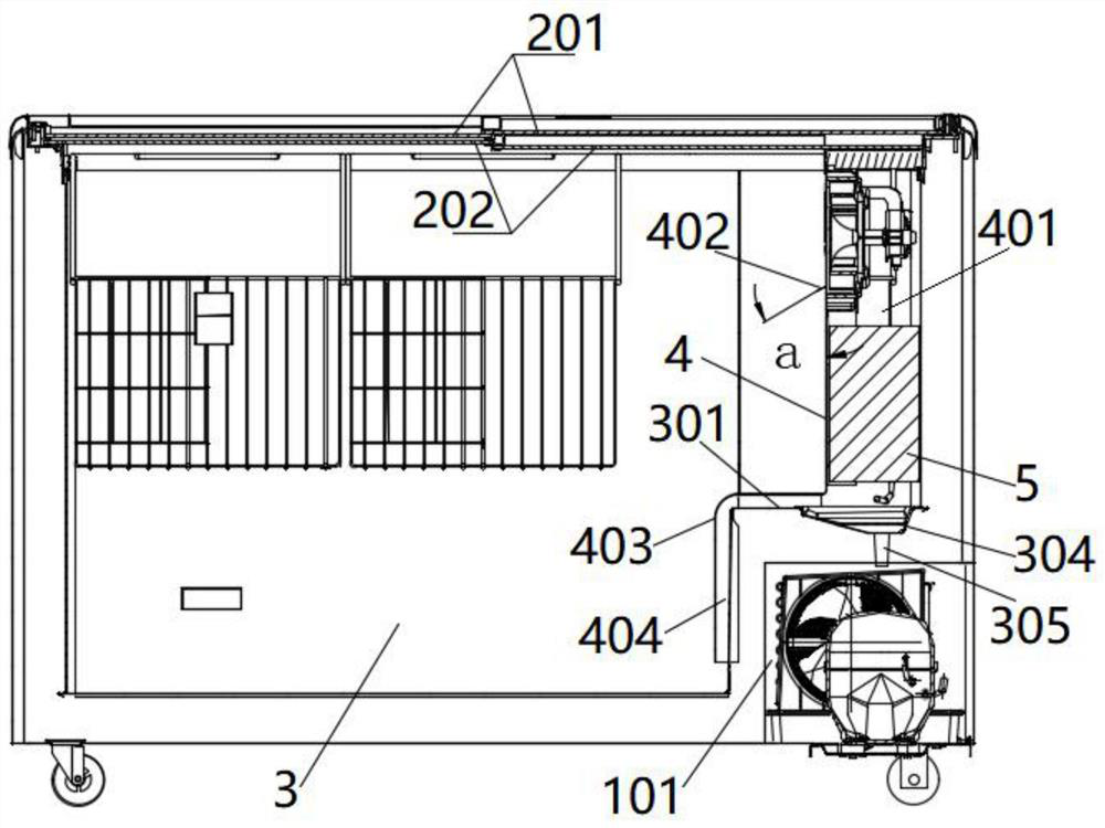 Air-cooled horizontal anti-condensation display cabinet