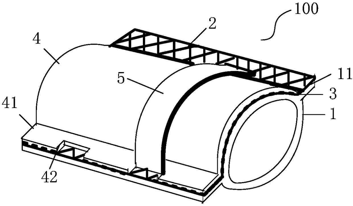 Heated surface anti-abrasion membrane type water-cooled wall and preparation method thereof