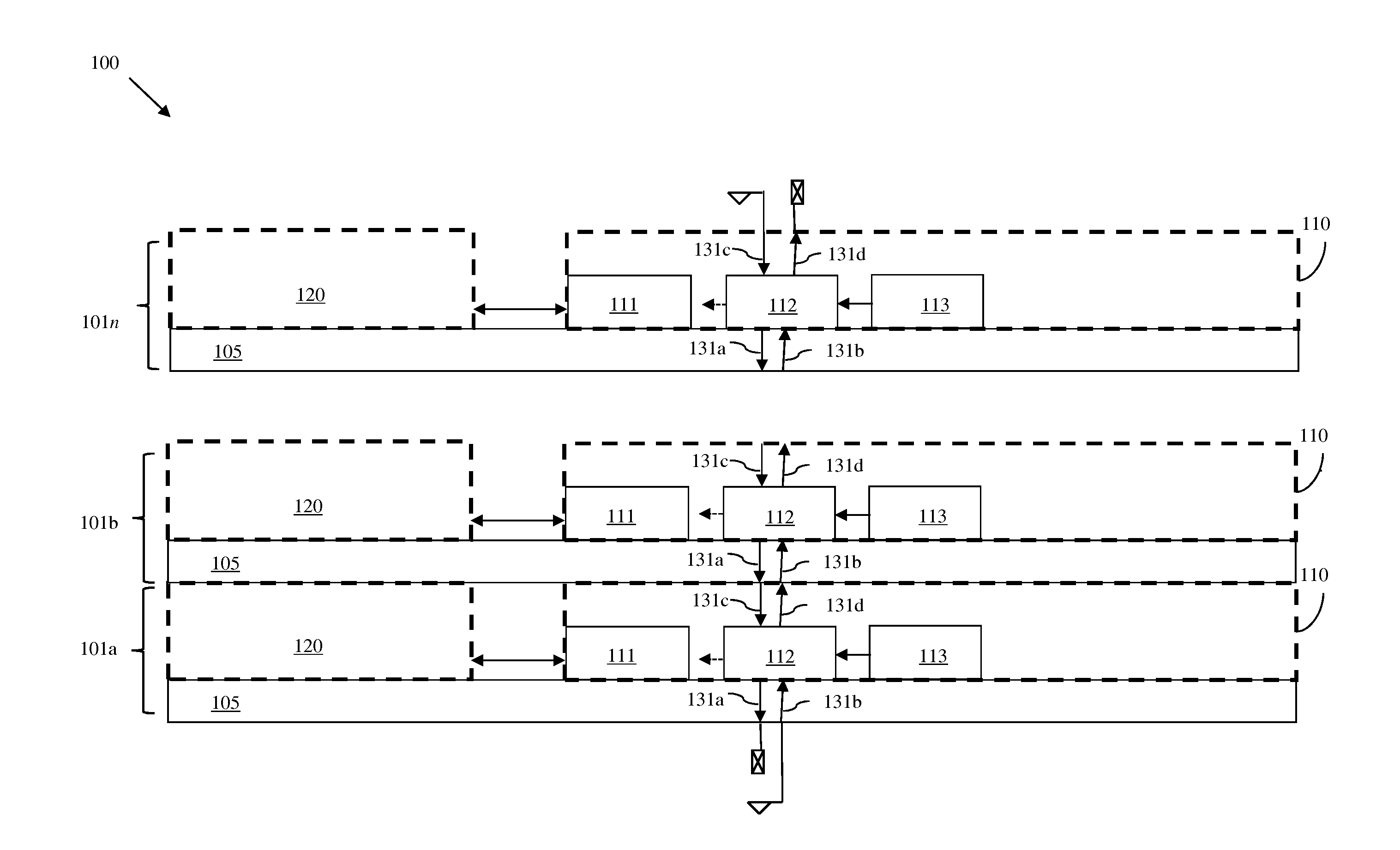 Stacked chip module with integrated circuit chips having integratable and reconfigurable built-in self-maintenance blocks