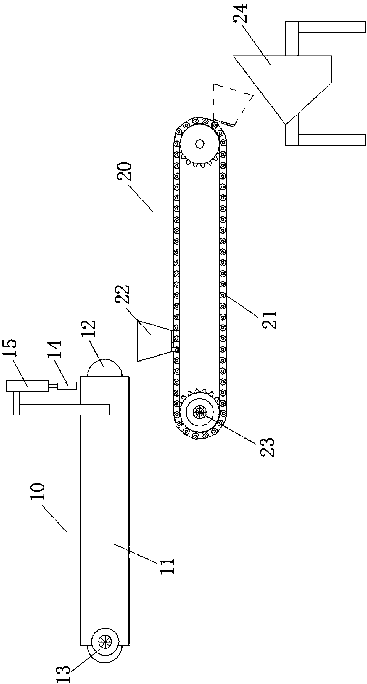 Automatic material conveying and receiving device