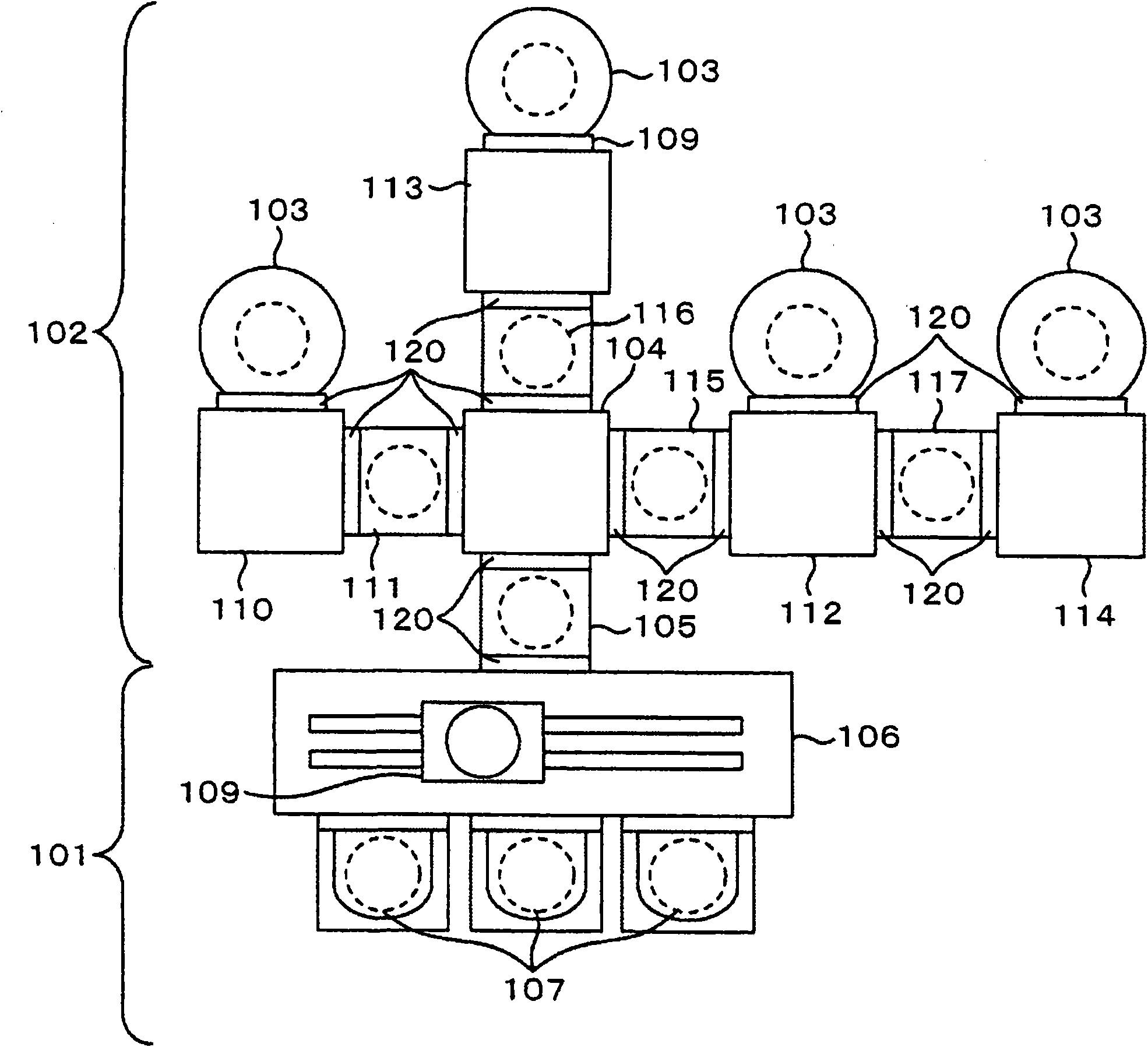 Vacuum processing system and vacuum processing method of semiconductor processing substrate