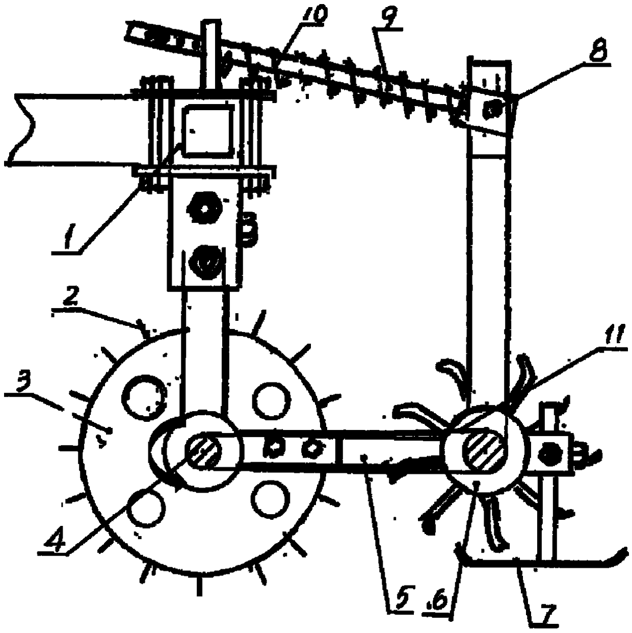 Deep scarification weeding machine monomer and deep scarification weeding machine