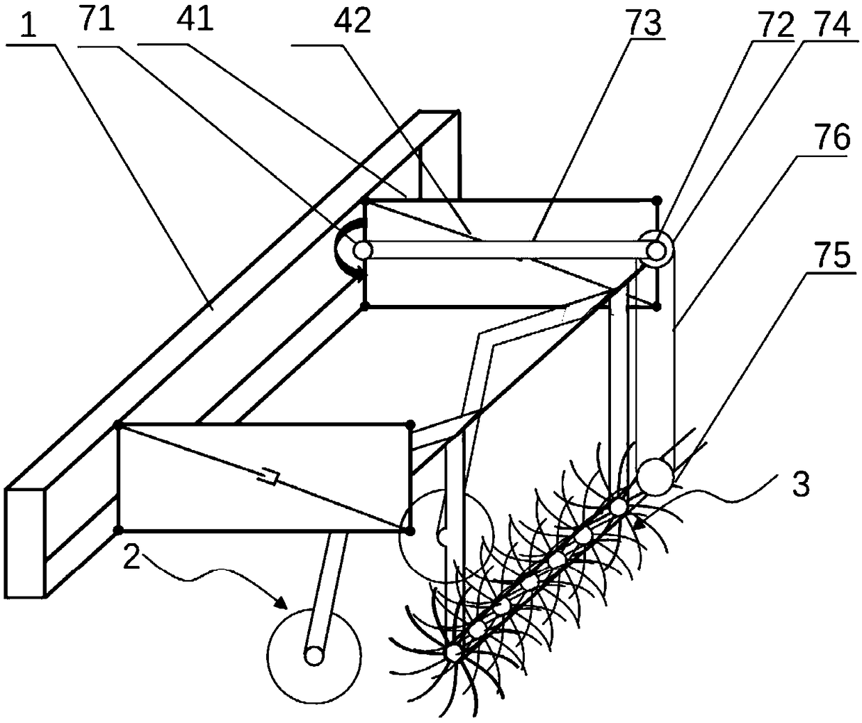 Deep scarification weeding machine monomer and deep scarification weeding machine