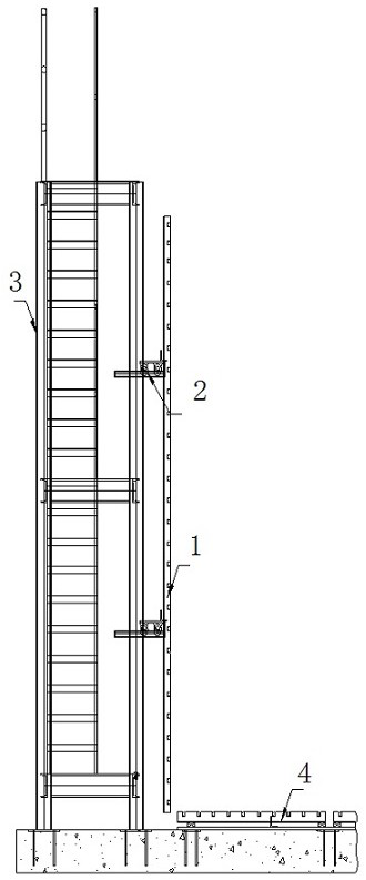 Reinforcing steel bar positioning device and platform integrated structure capable of being quickly assembled and disassembled