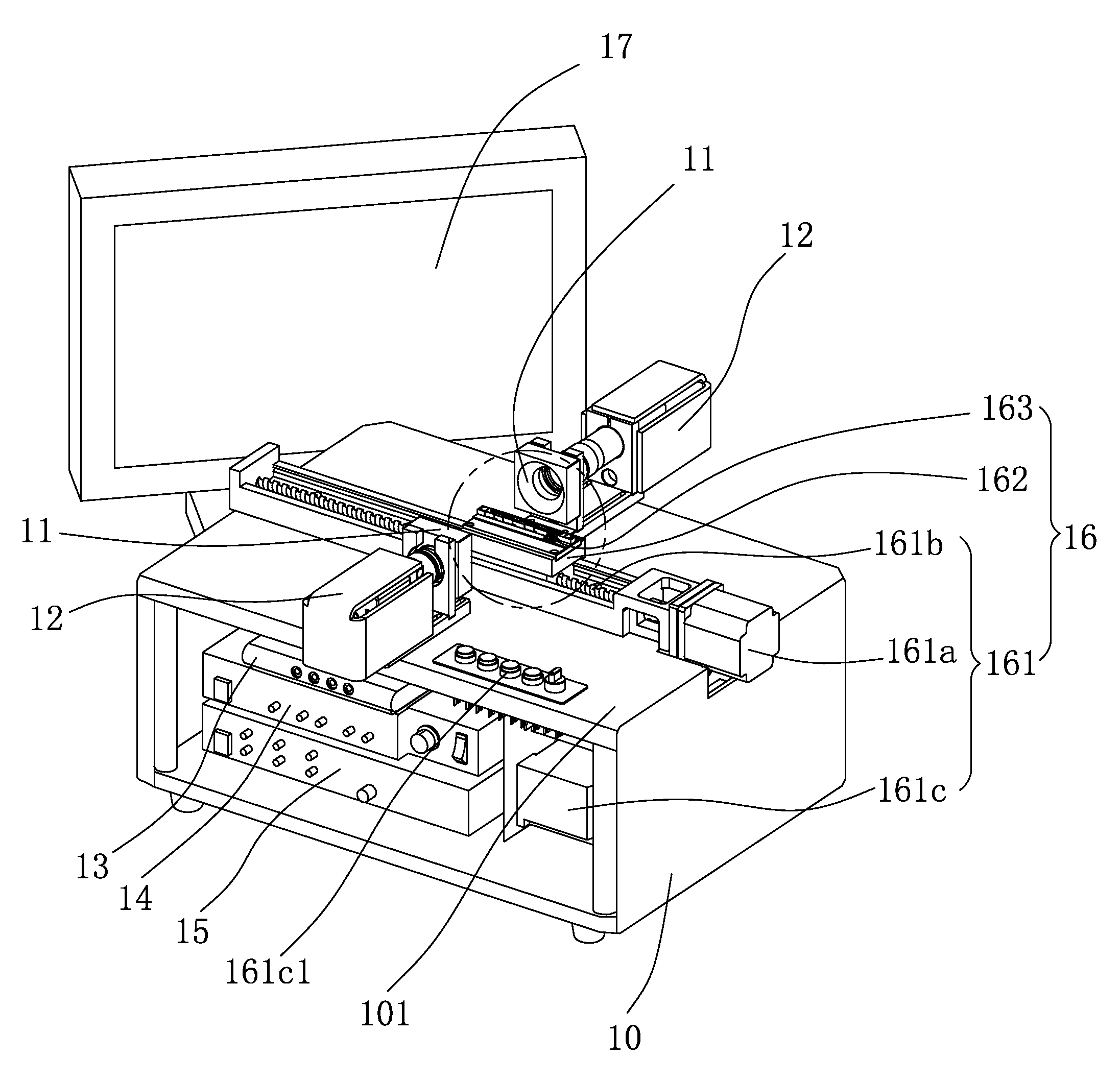 Coplanarity-testing machine