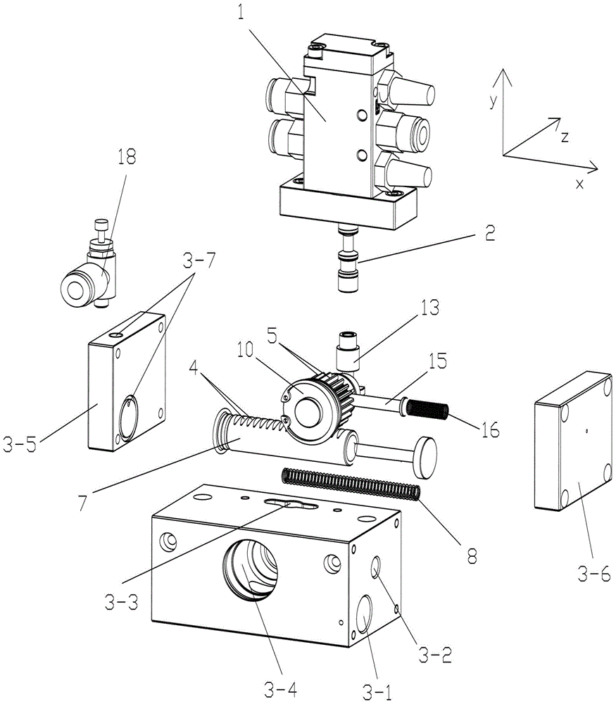 A double-acting pneumatic switch