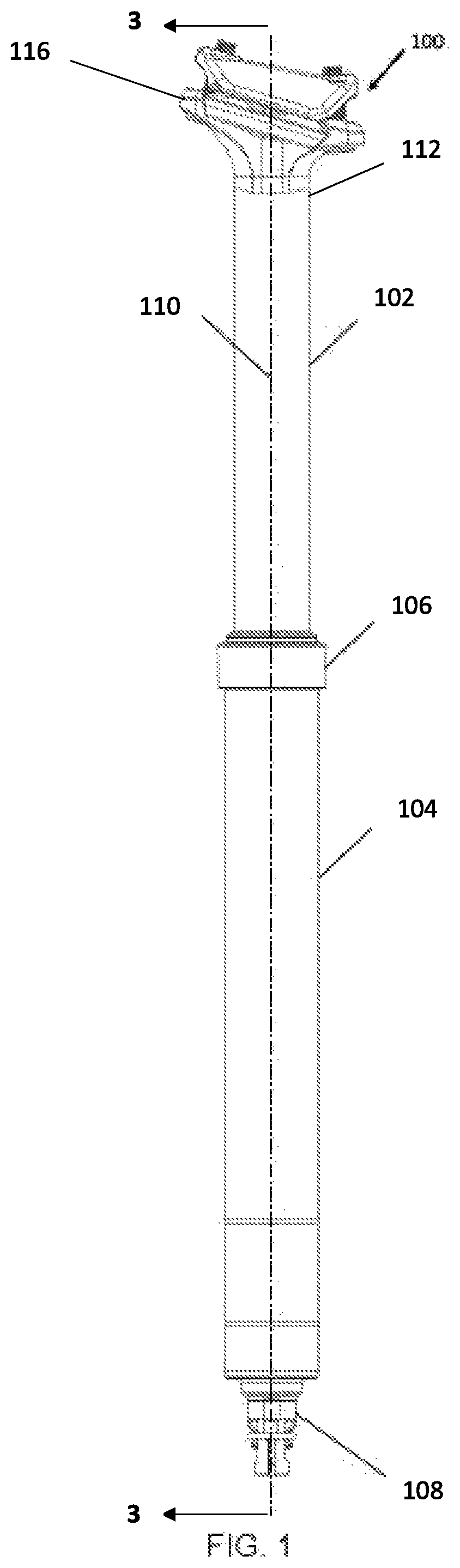 Bicycle seat post travel adjustment assembly