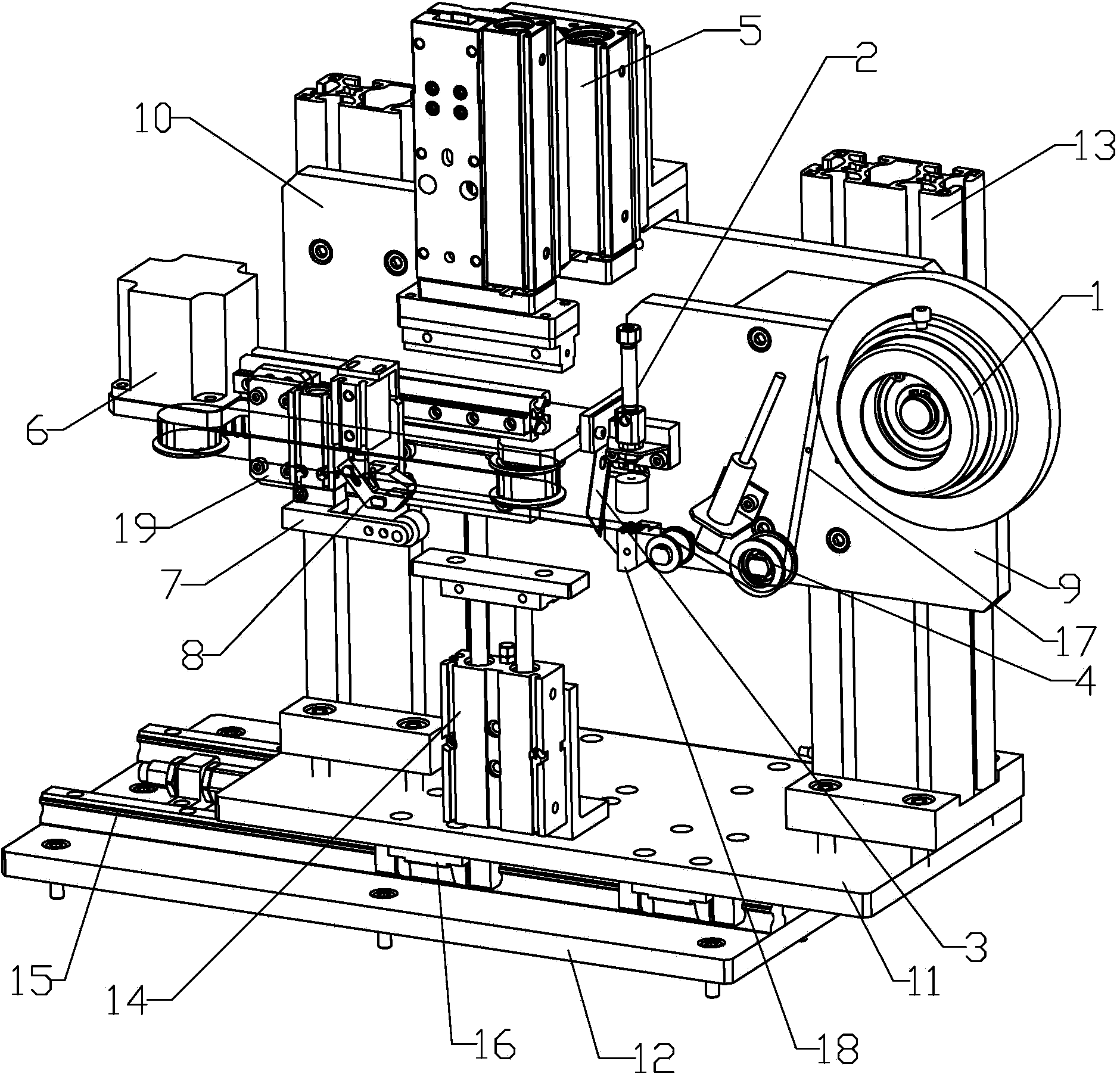 Lithium battery tab adhesive applying device