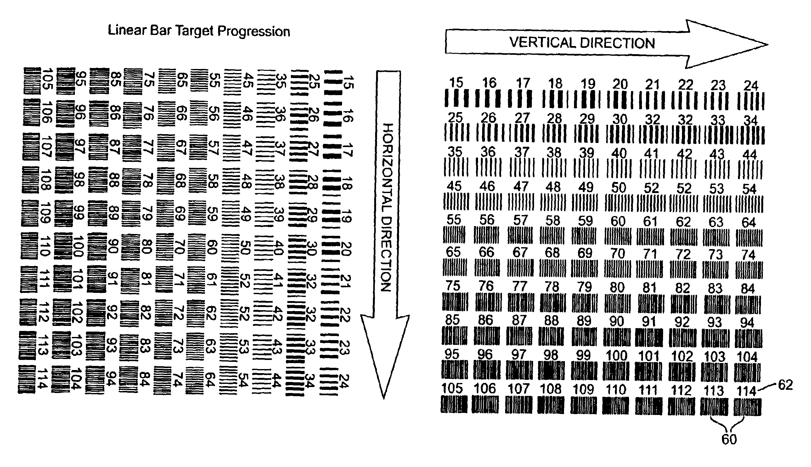 Image test target for visual determination of digital image resolution