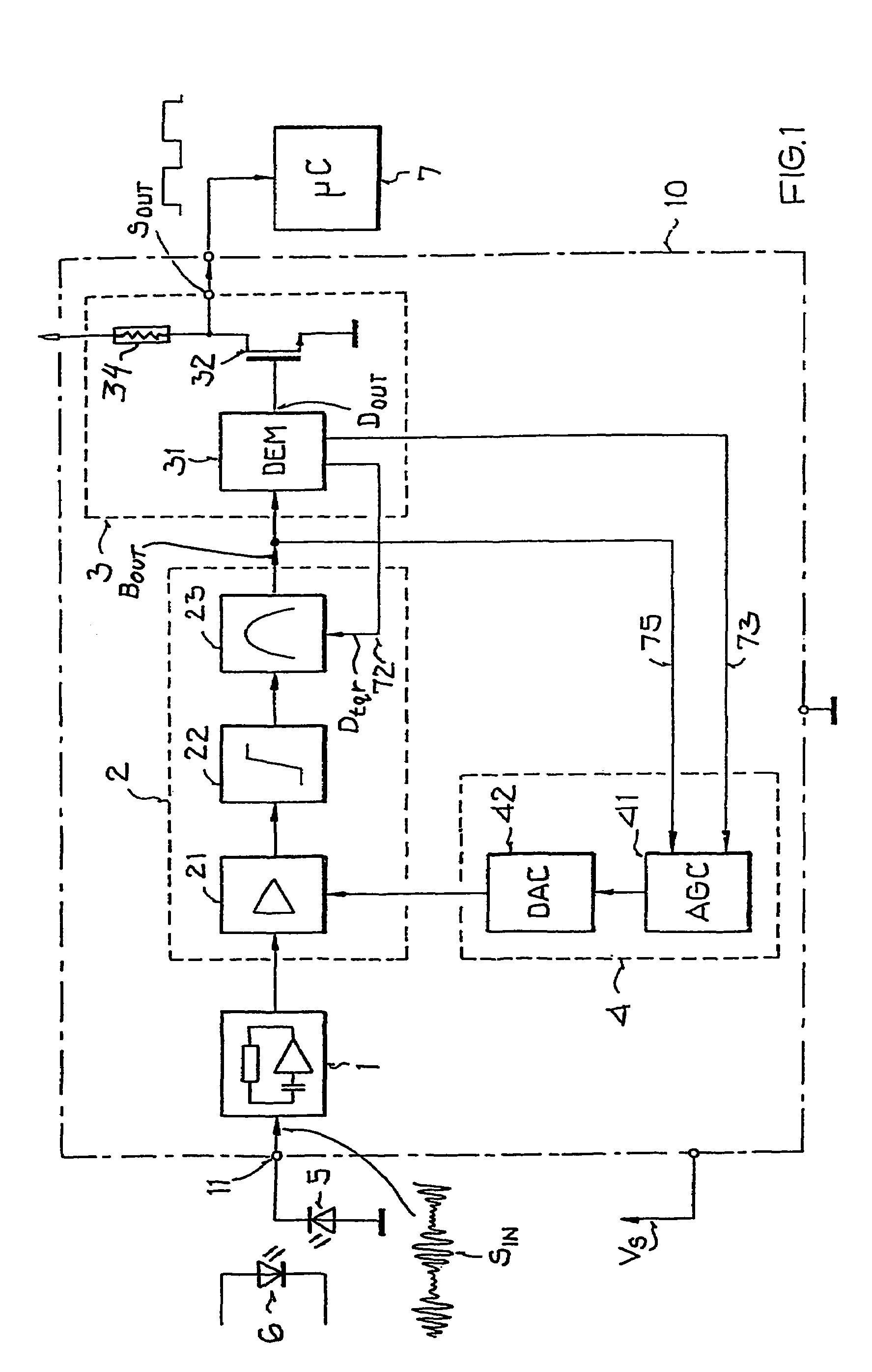 Method and arrangement for noise rejection in a receiver circuit