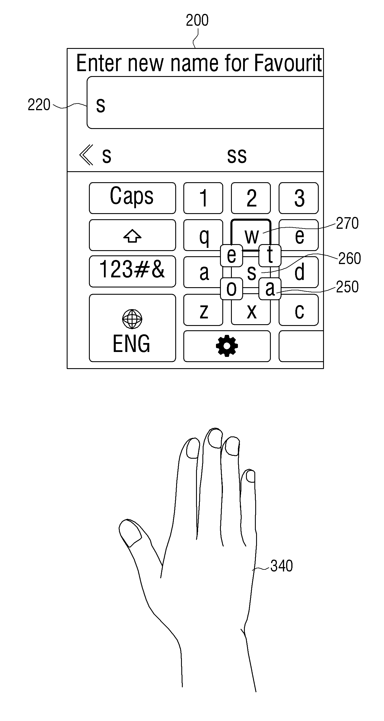 Character input method and display apparatus