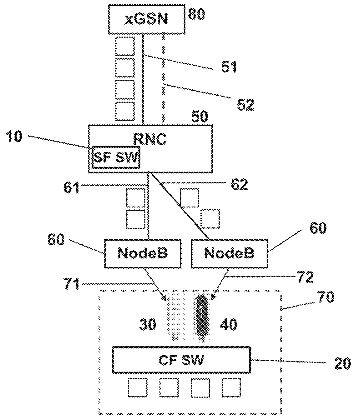 System and method for transmitting data packets to a plurality of mobile terminations through a single IP connection