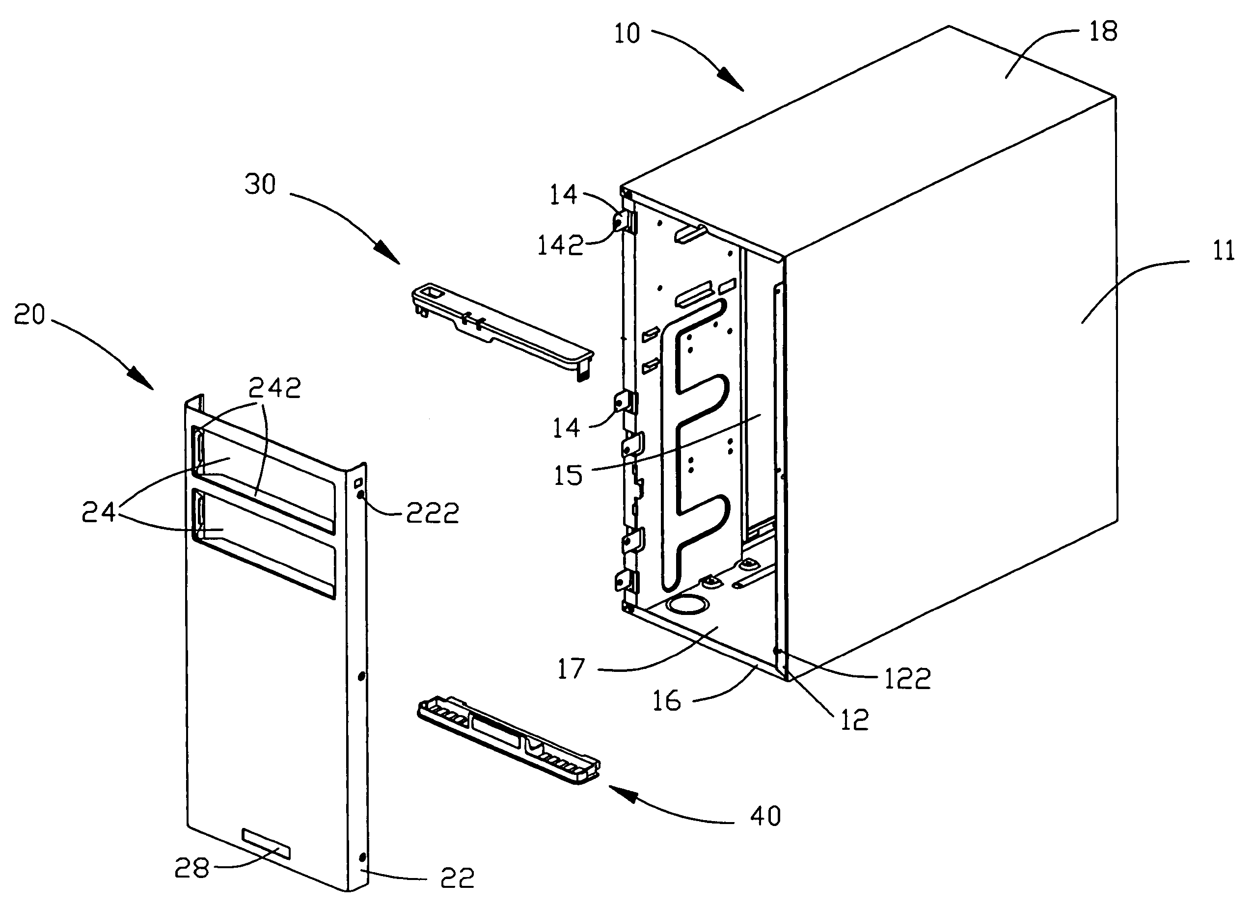 Computer enclosure with direct-mounting front bezel