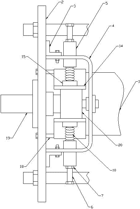 A clamping device for a drum brake of a crane hoisting mechanism