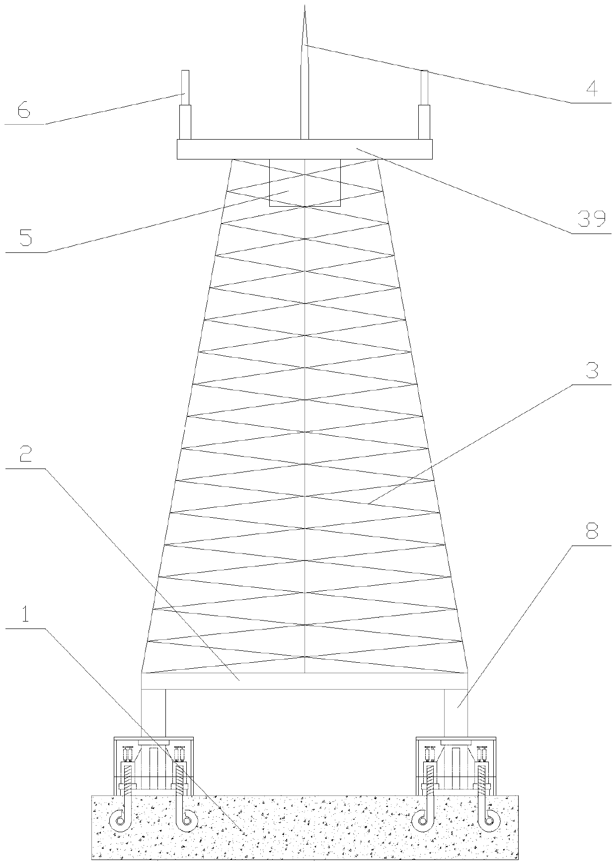 Communication iron tower with antitheft function and stable structure