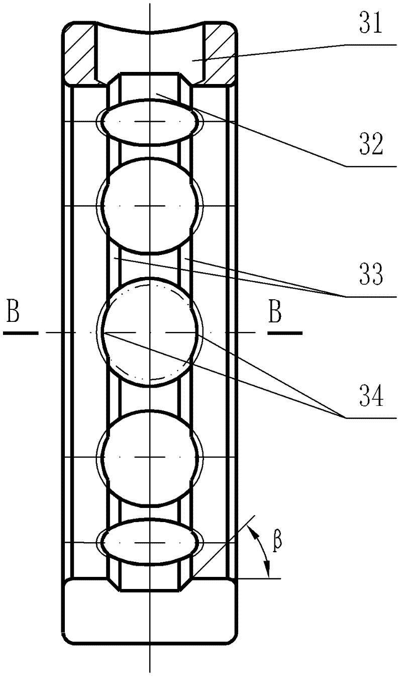 Four-point contact ball bearing