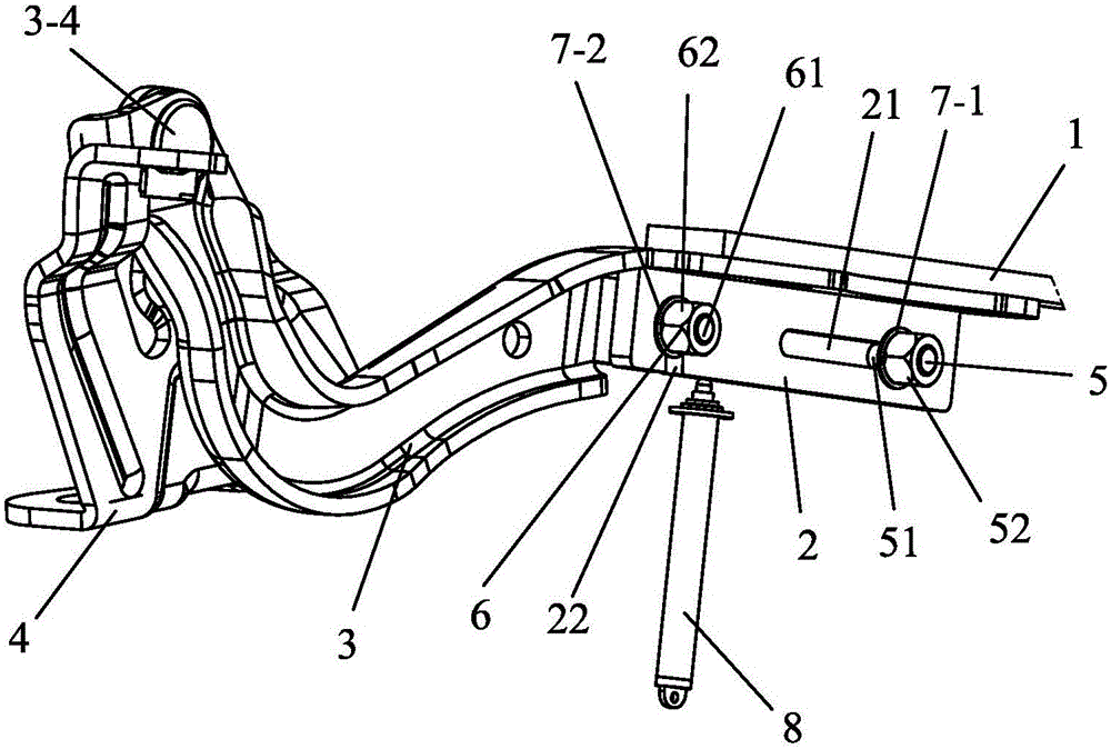 Engine hood hinge structure and pedestrian protective device