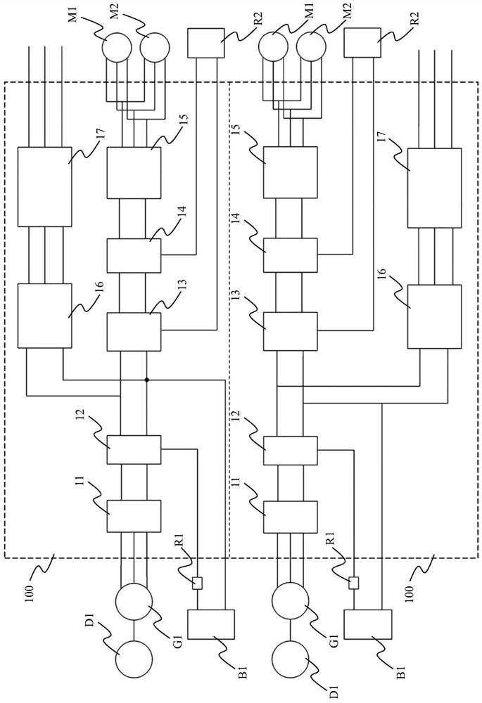 Electrical system of hybrid power rail car