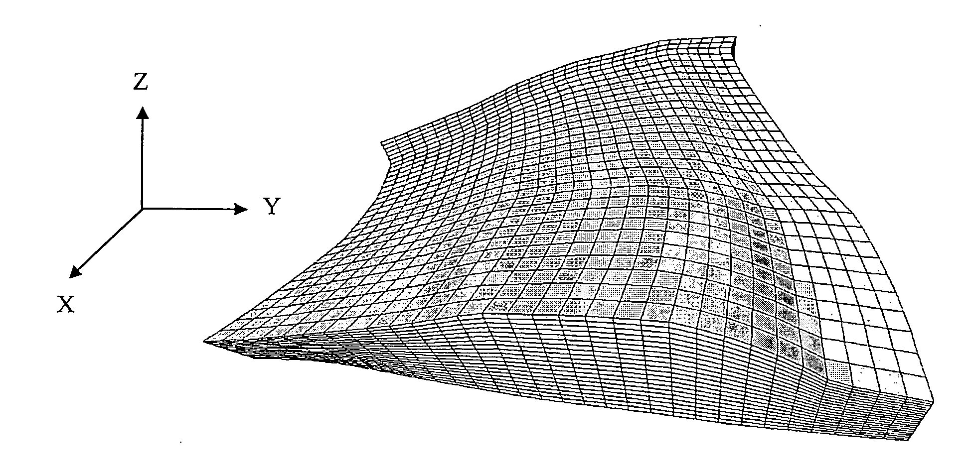 Method for simulating fluid flows within a medium discretized by a hybrid grid