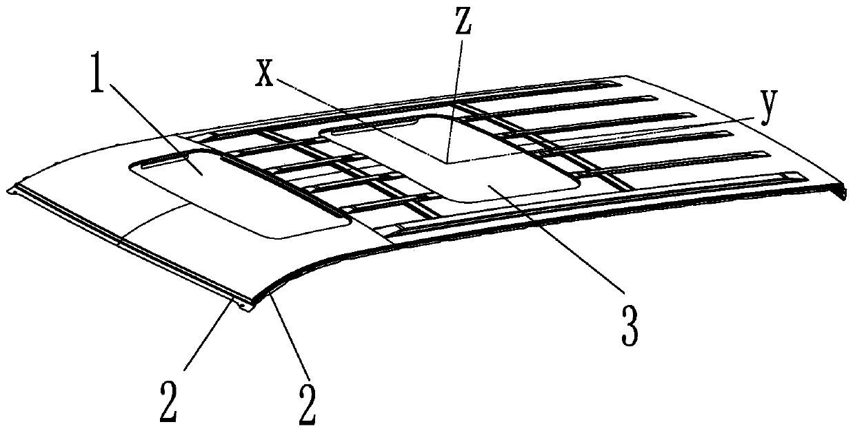 Stamping process profile compensation method for vehicle roof cover with sunroof