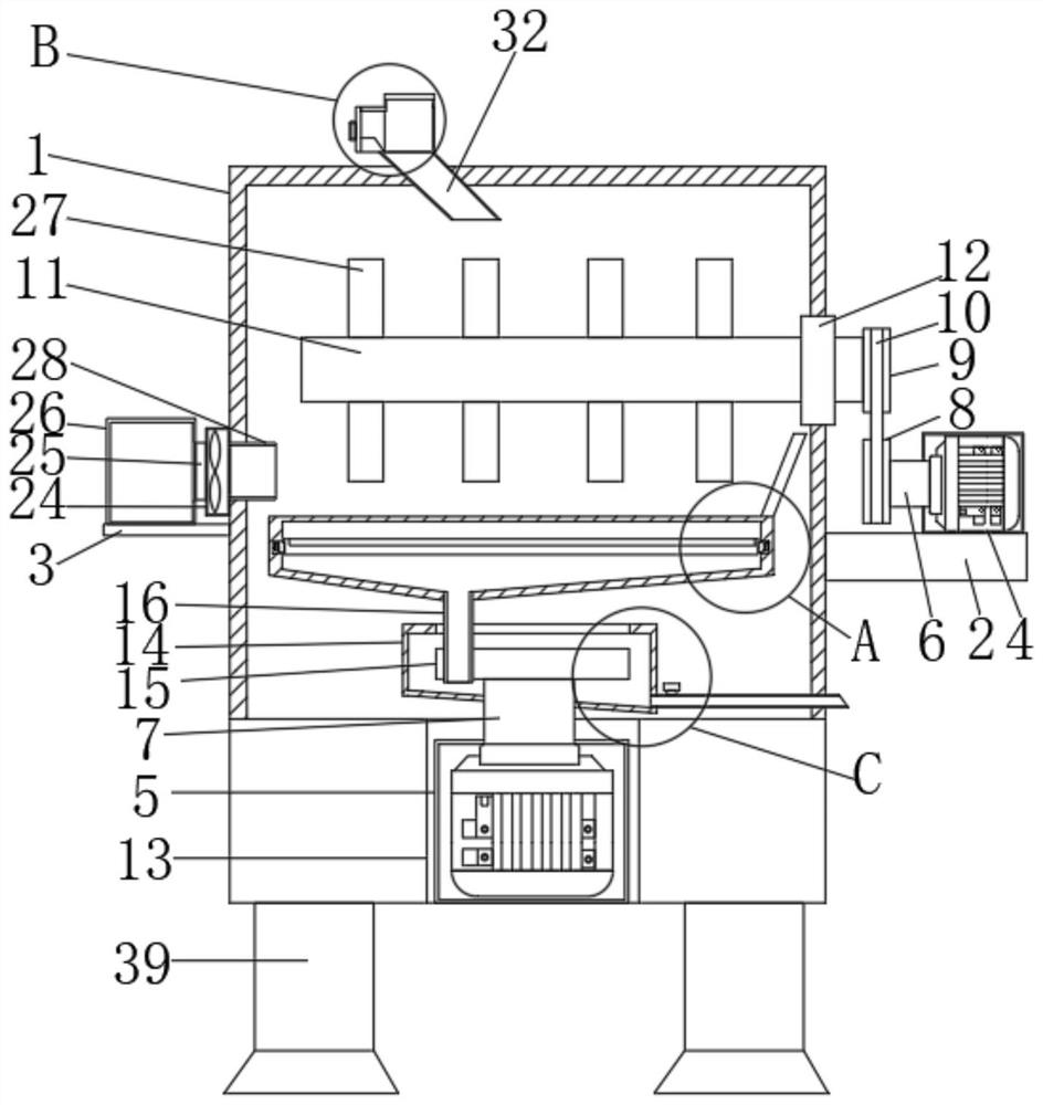 Rice impurity removal device for agricultural machinery processing and impurity removal method thereof