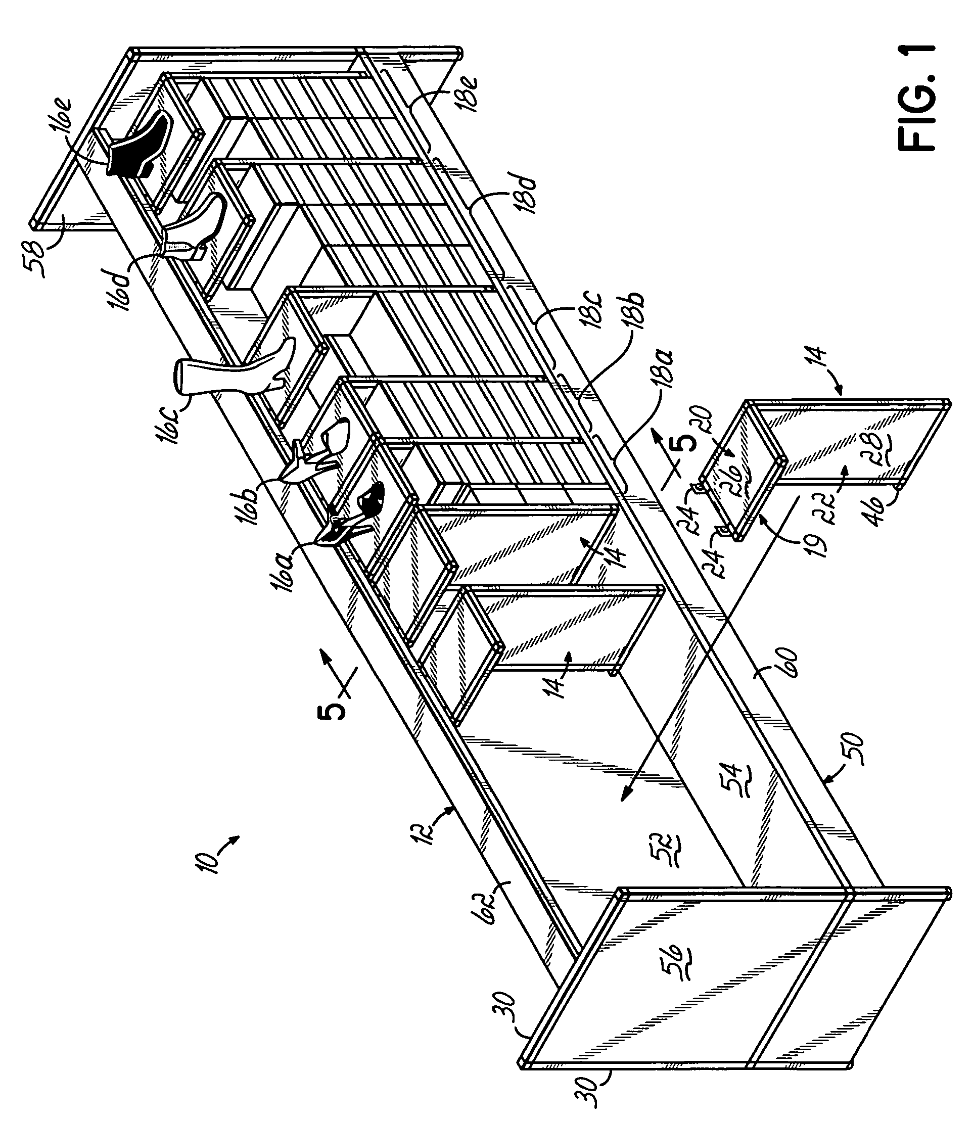 Modular footwear display and storage system and method