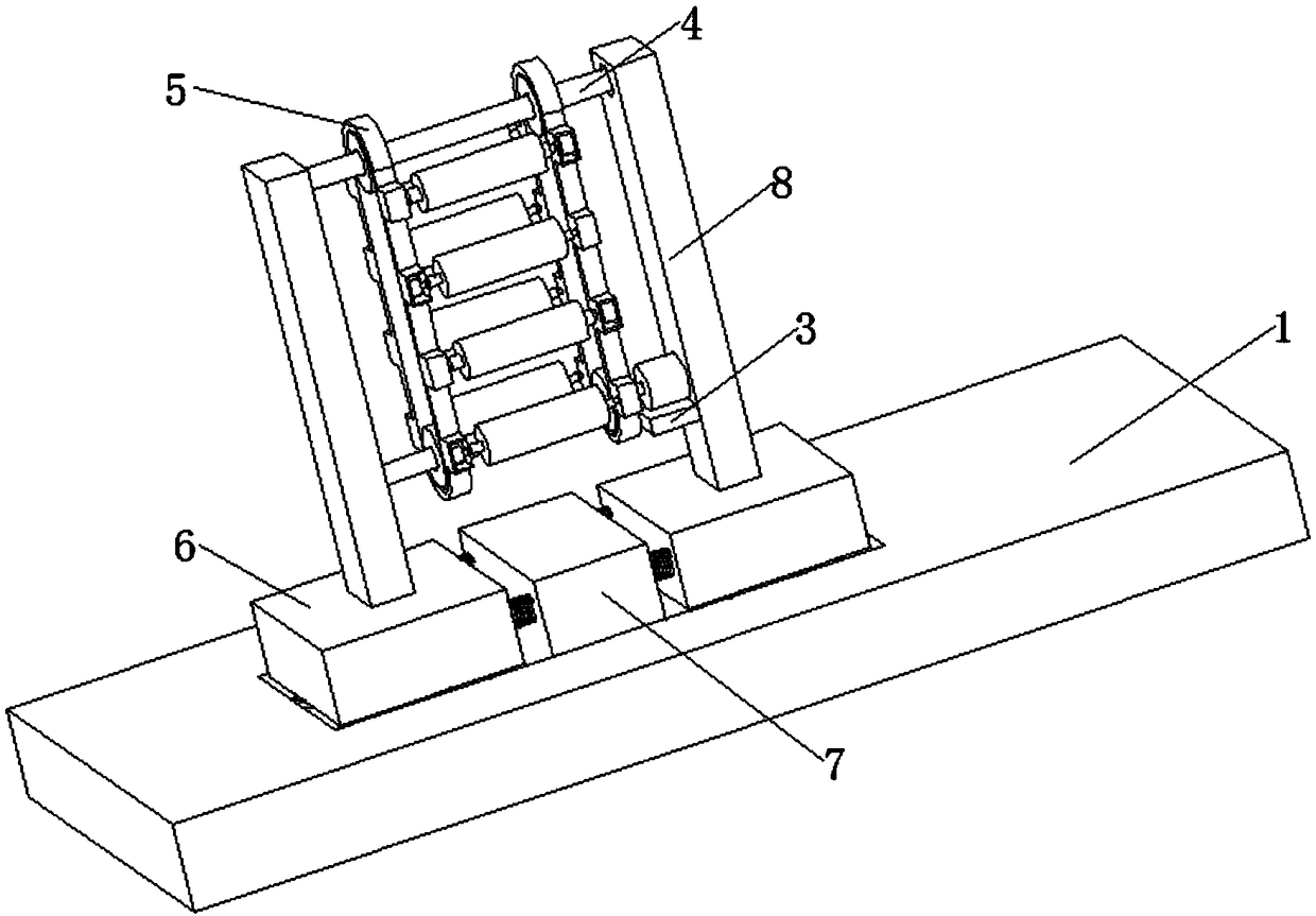 Fabric winding frame device for textile workshop